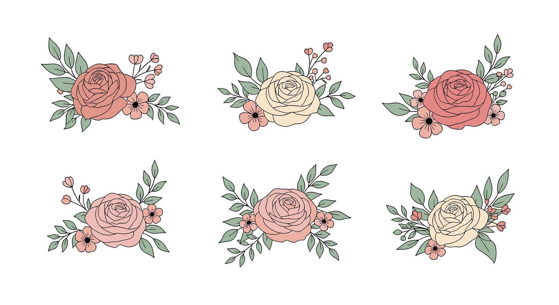 Charming Floral Elements A Delicate Collection of Illustrations for Decorative Designs and Invitations vector