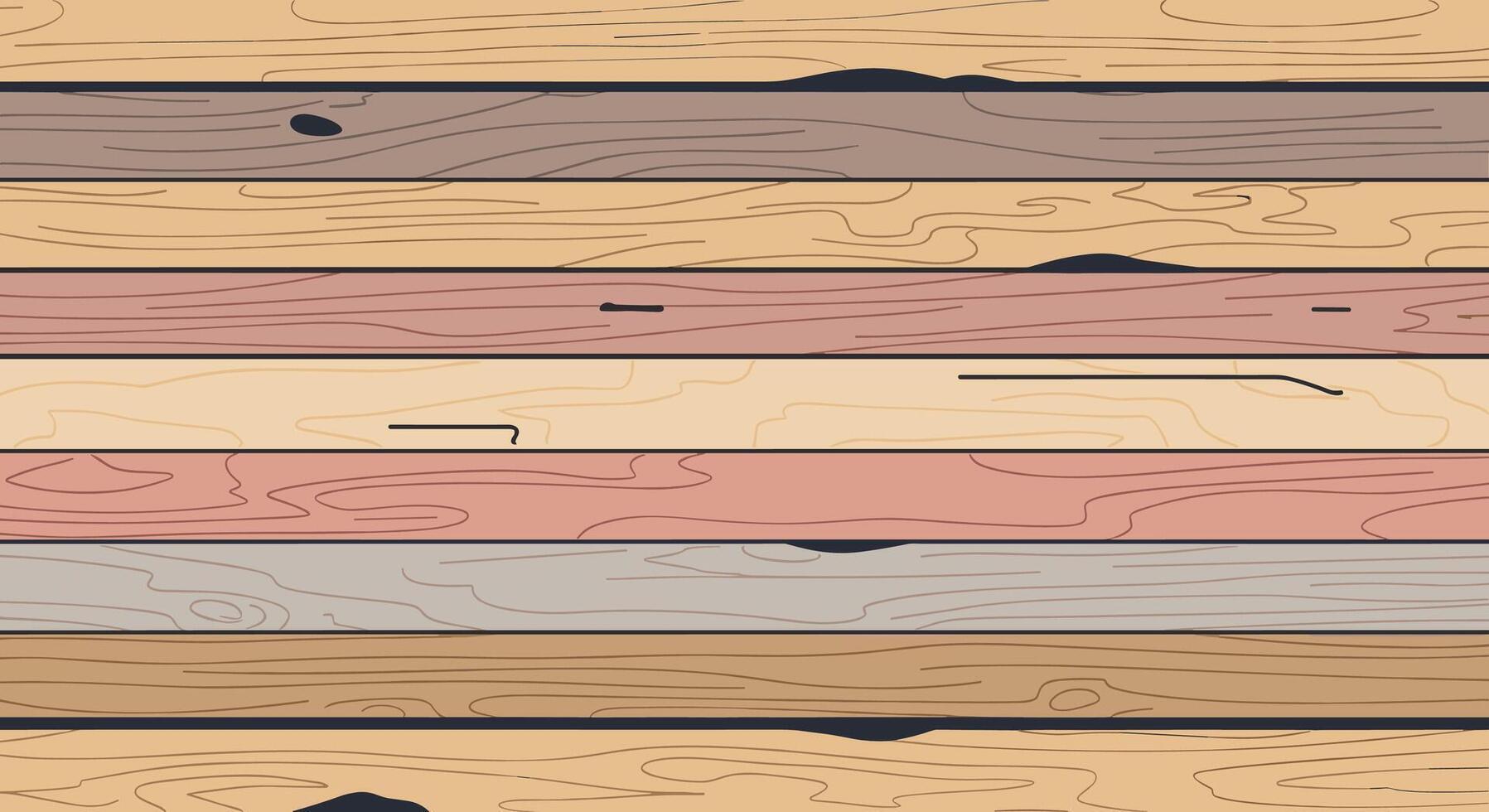 Detailed Analysis of Animated Wooden Planks Forming a Rough Texture with Visible Imperfections vector