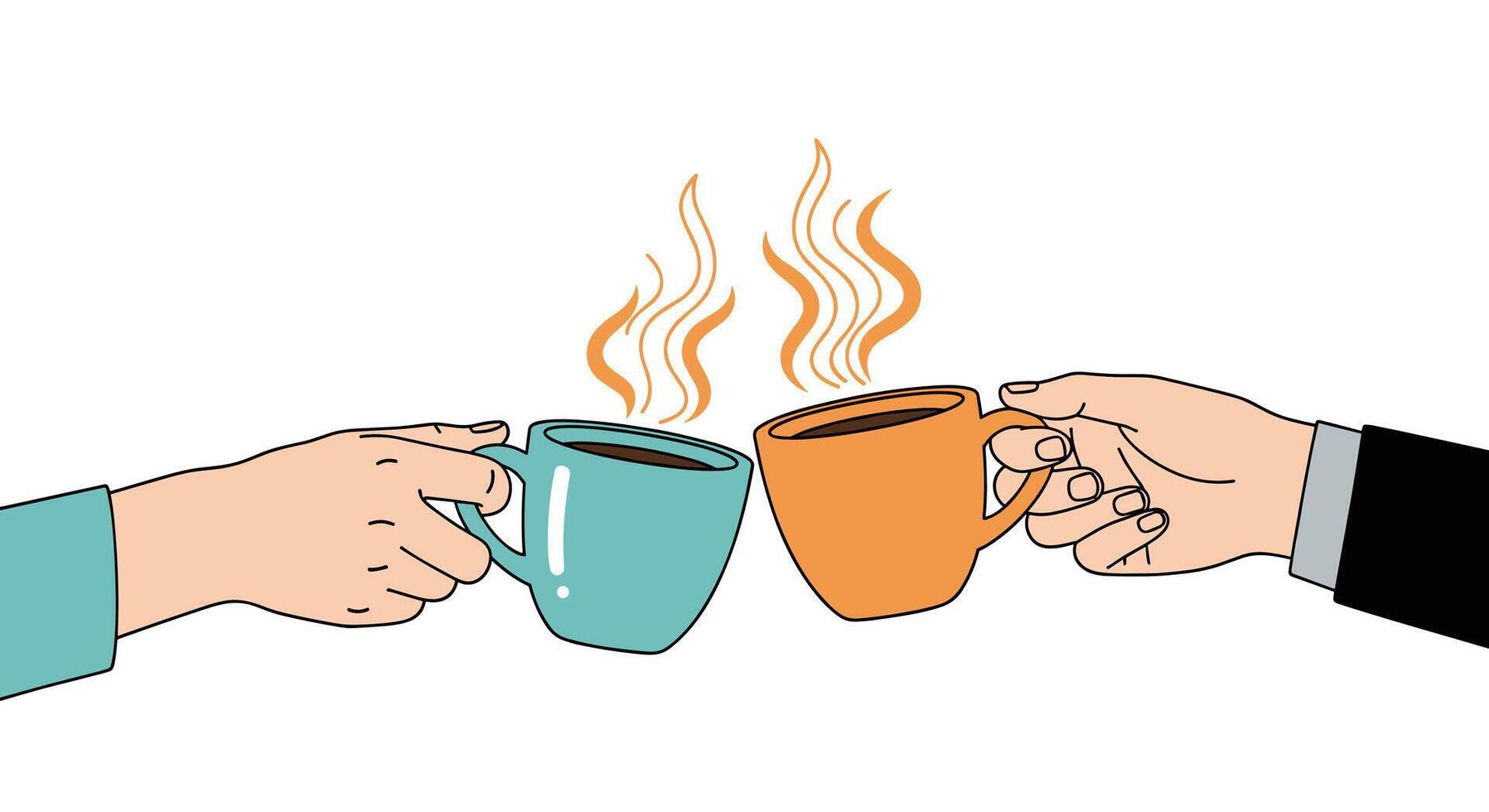 Warm Drinks With Friends To Celebrate Special Days With Special People In Your Life vector
