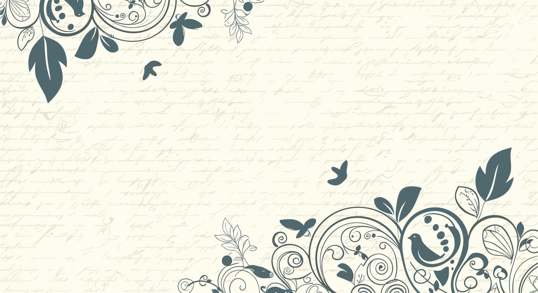 Vintage Timepiece and Floral Background for Scrapbooking Journals Decoupage Paper Craft Art Ideas vector