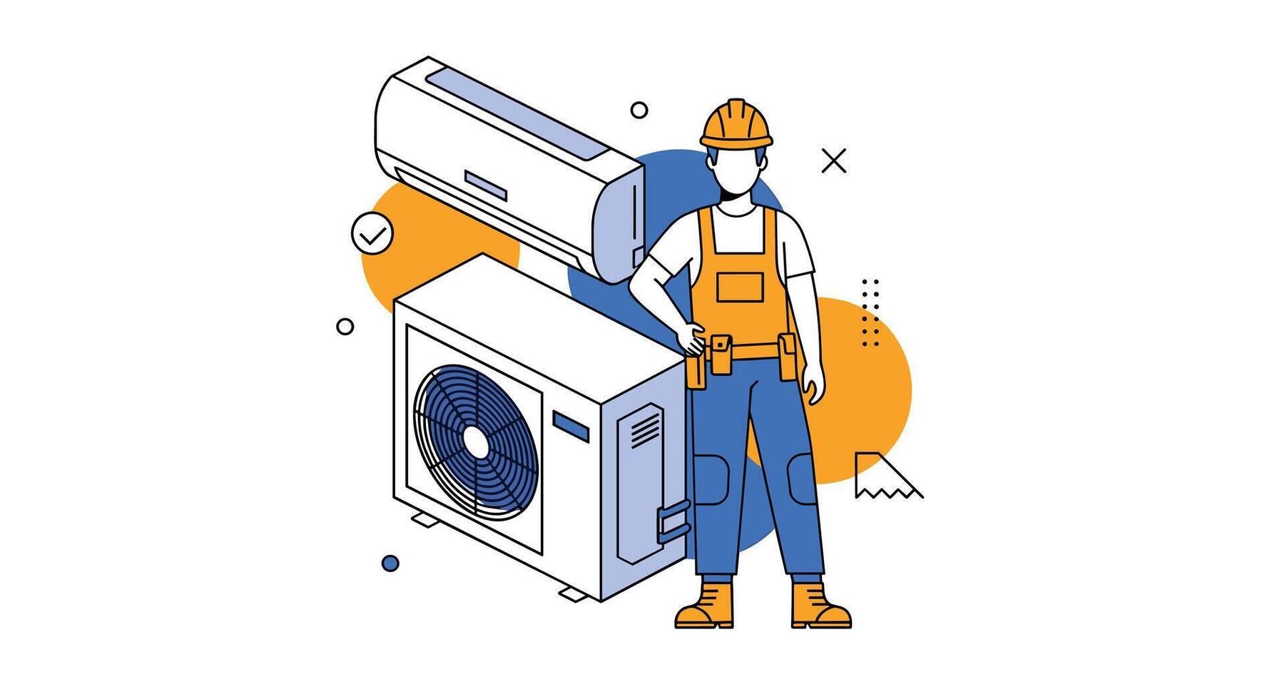 Air Conditioning System Repair and Maintenance Services Providing Comfort and Efficiency Solutions vector