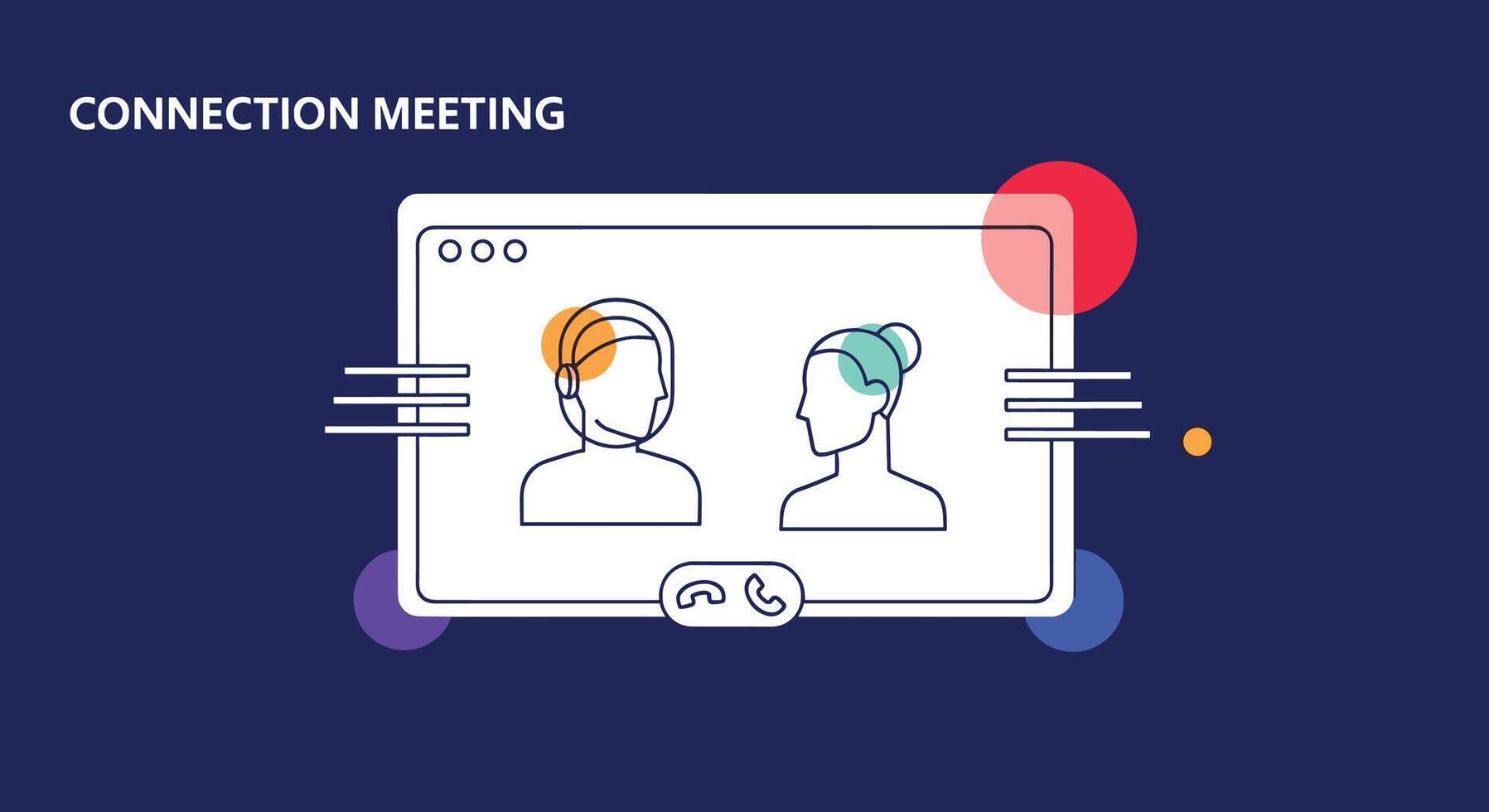 Connecting Through Digital Spaces A Guide to Virtual Meetings and Human Connection Online vector