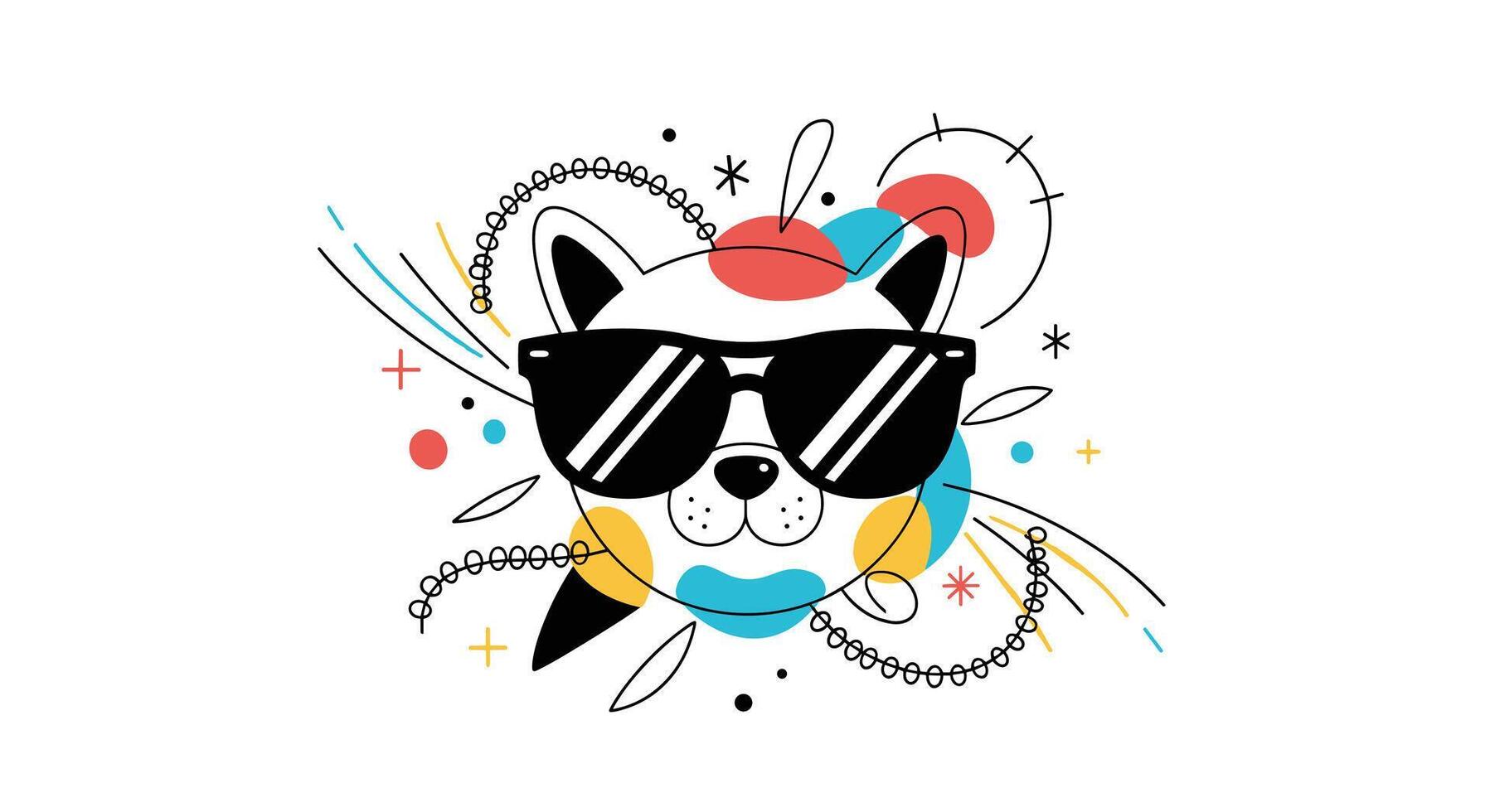 Cool Bear with Sunglasses A Symbol of Fun Style and Animal Theme Cartoon Art vector