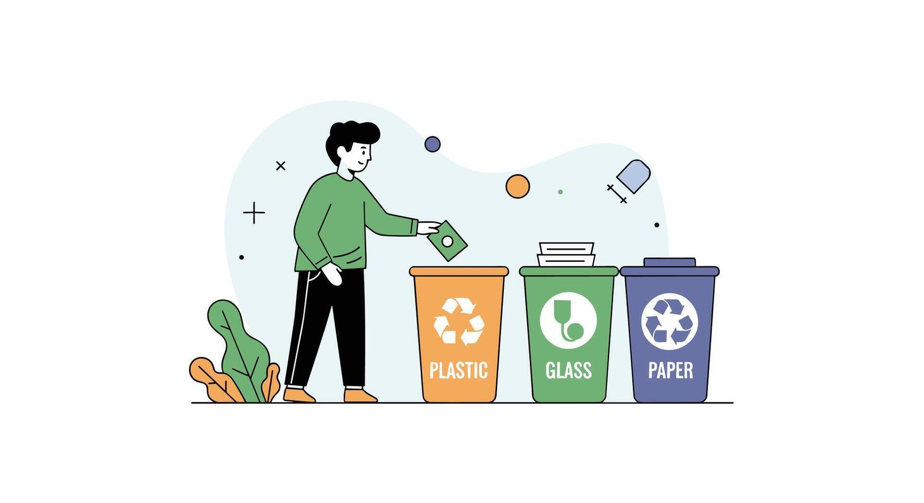Sorting Waste for Recycling and Proper Disposal to Protect Environment for Future vector
