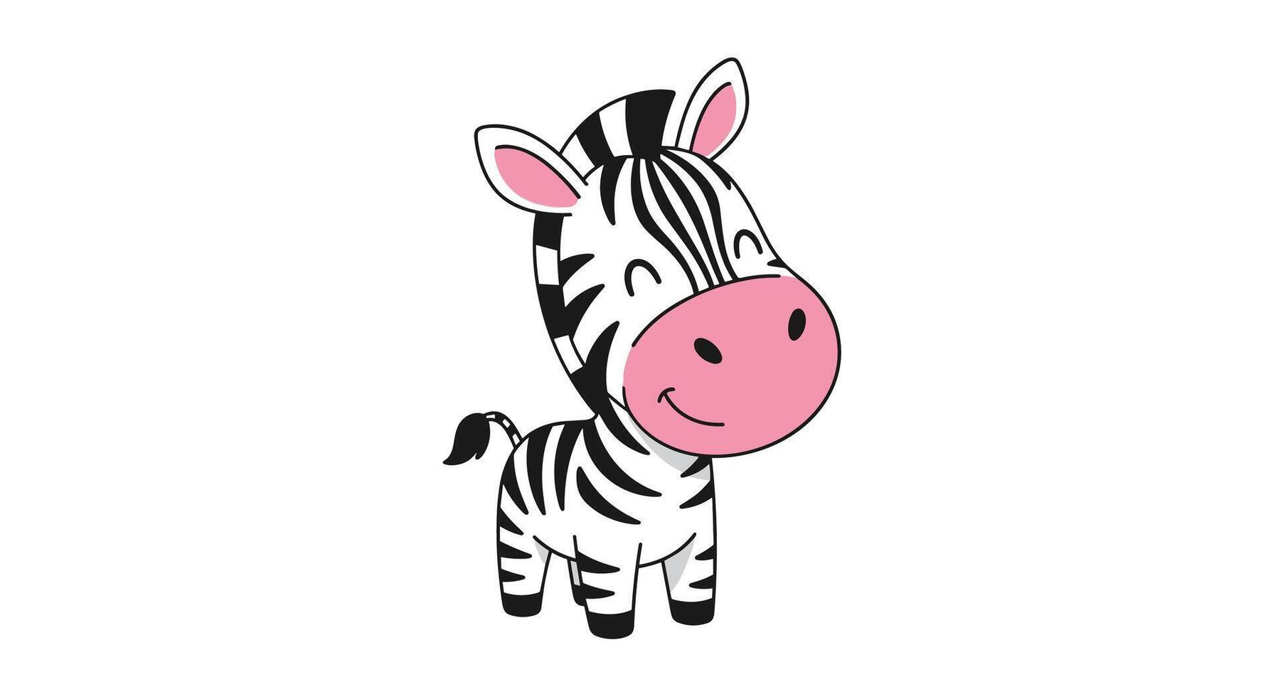 Cute Cartoon Zebra A Cheerful Animal Character Suitable For Various Designs And Projects vector