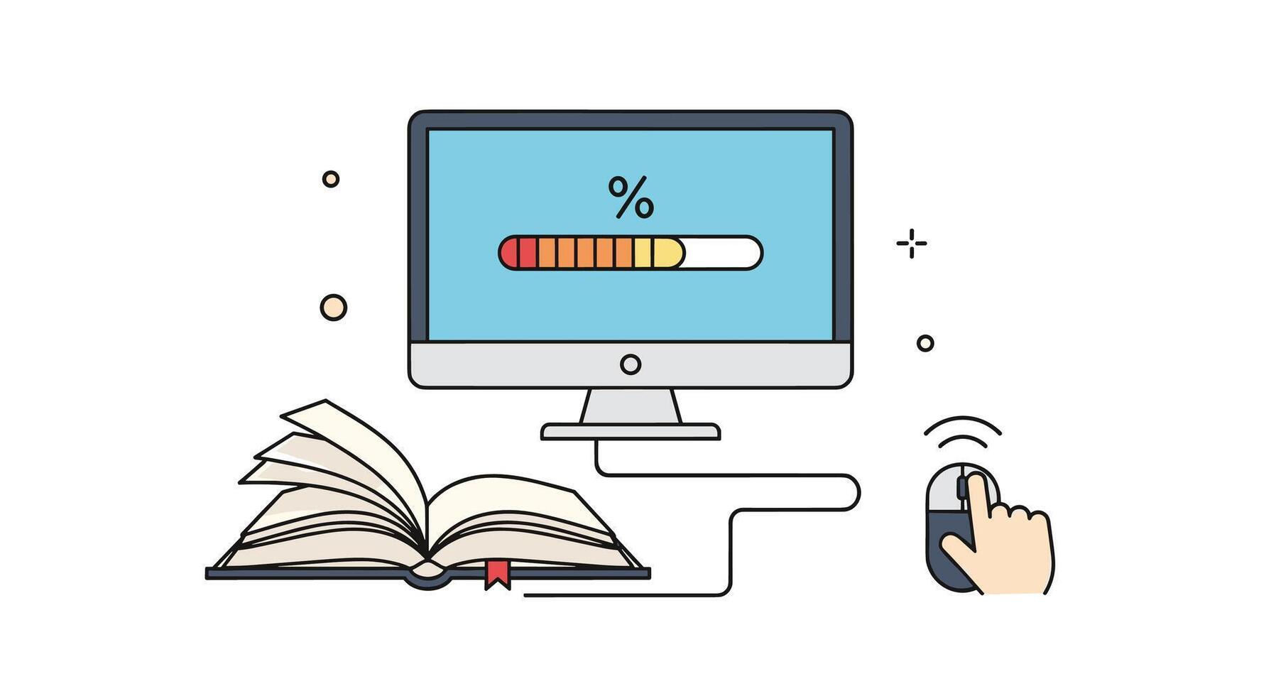 Online Education and Its Impact on the Future of Academic Learning Process Model vector