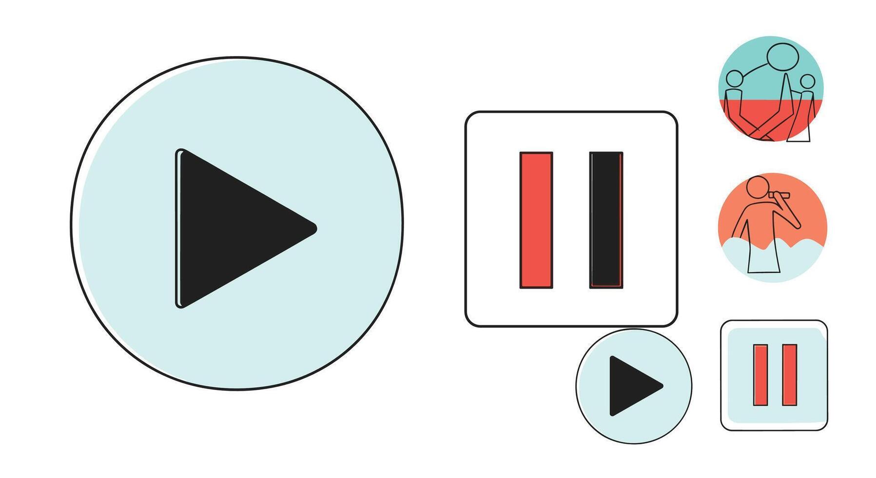 A Visual Study of Play and Pause Buttons The Functionality and Aesthetics vector