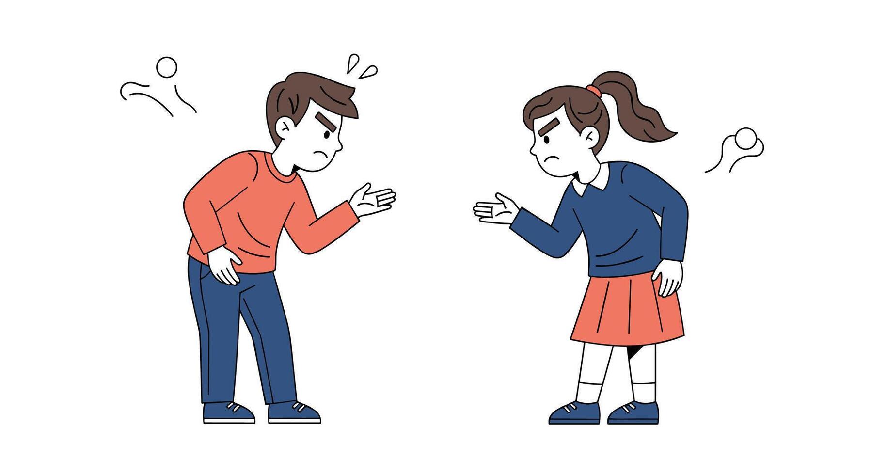 An Angry Couple is Discussing and Fighting Each Other Because of Misunderstanding Issue vector