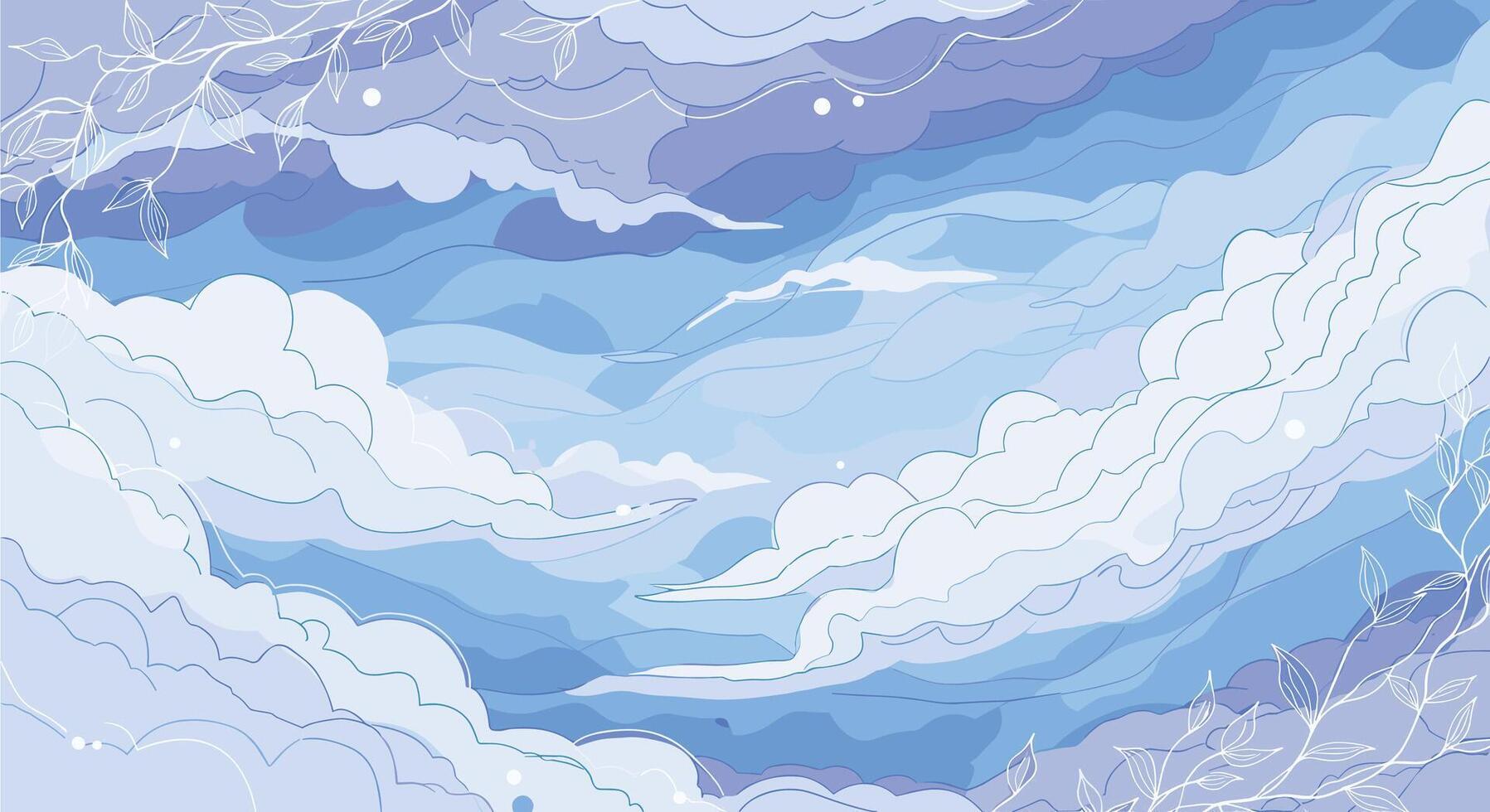A Serene Vista of Skies with Clouds and Light Dappled Upon the Soft Surface vector