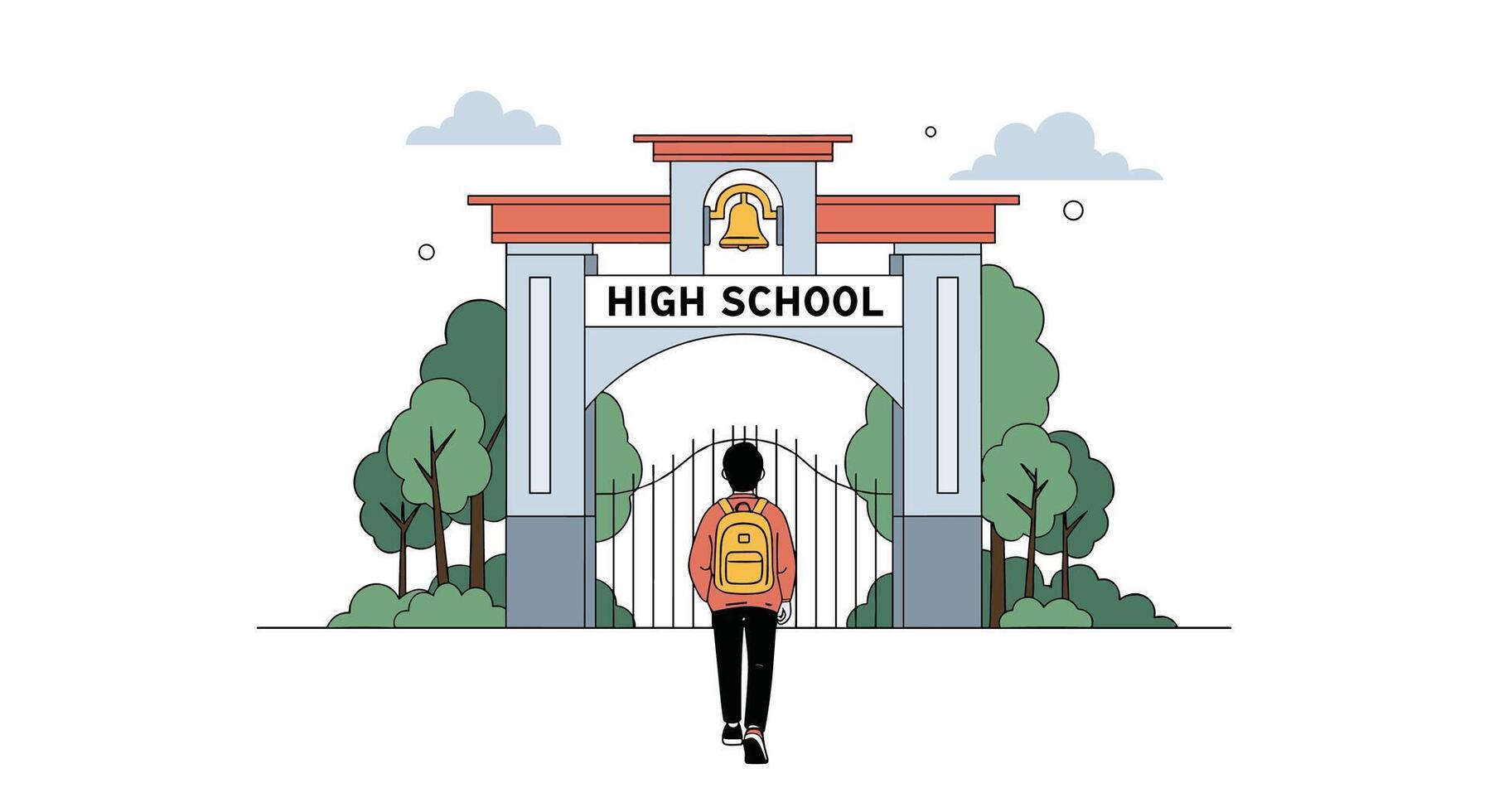 Navigating High School Challenges and Opportunities Preparing for the Journey of Education and Growth vector