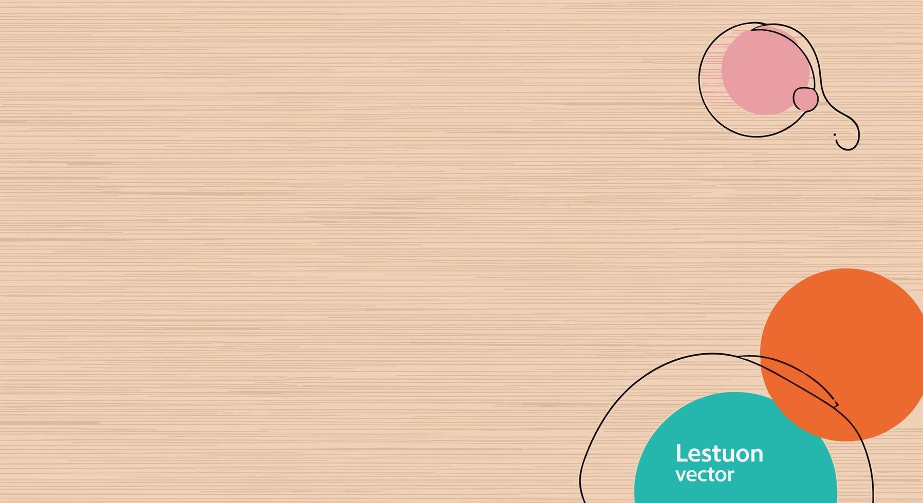 Abstract Composition of Circles and Lines on Wood Grain Background Creates a Unique Aesthetic vector