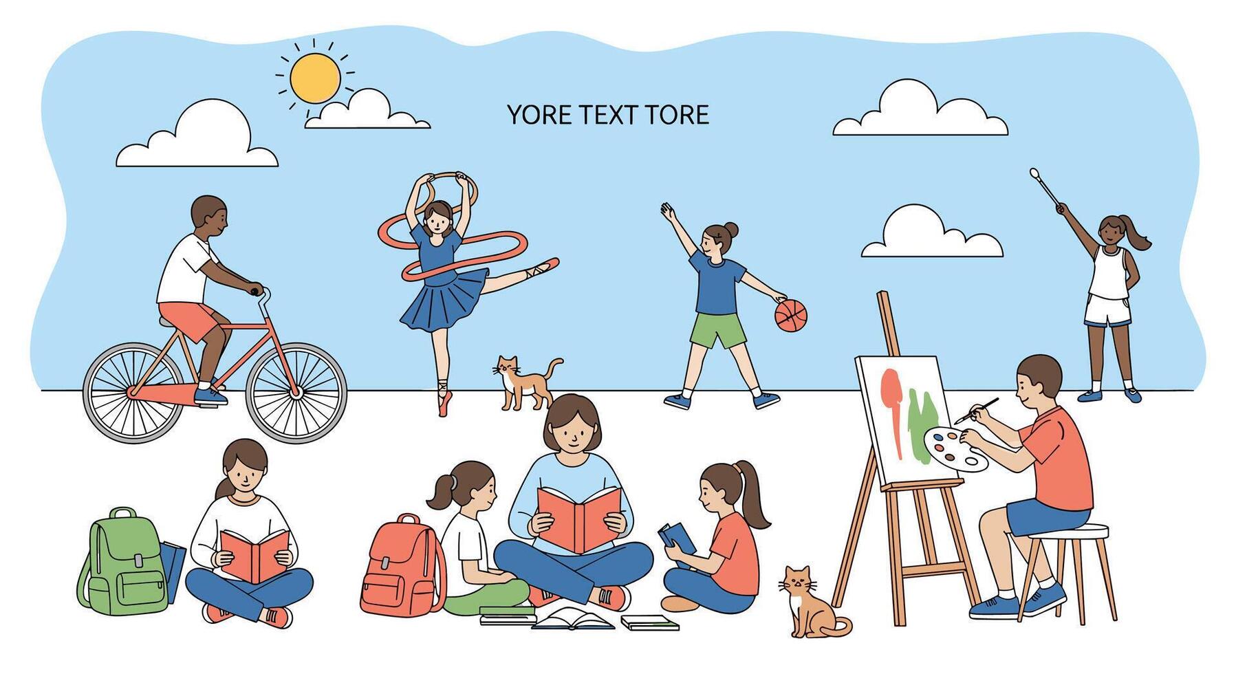 Exploring Diverse Activities for a Healthy and Fulfilling Lifestyle in Summer Days vector