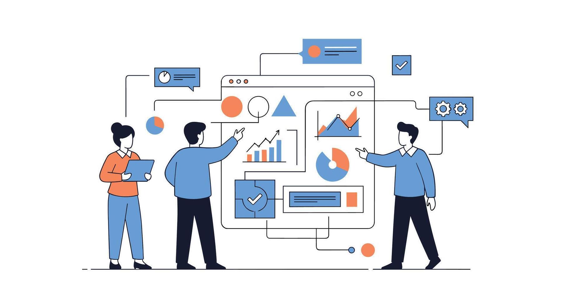 Effective Team Strategies for Project Management Agile Solutions and Collaborative Workflow Design vector