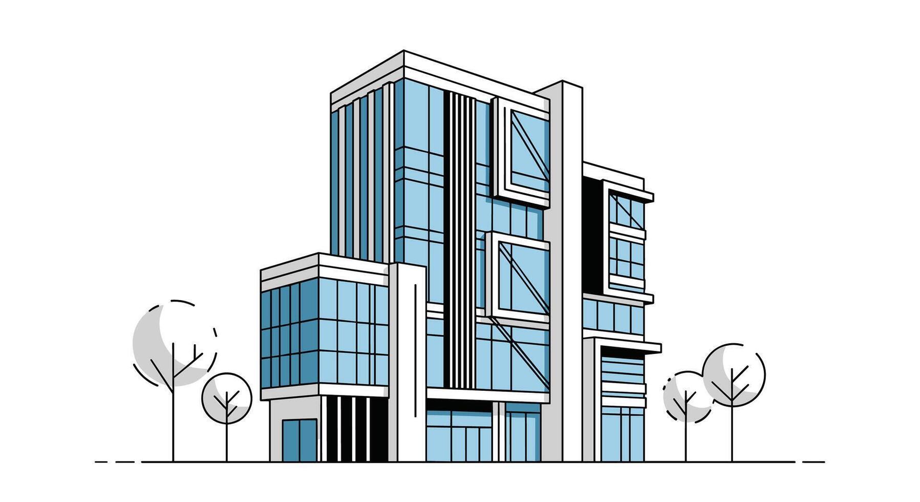 Modern Architectural Design The Beauty of Urban Buildings Tall Structures and Cityscapes vector