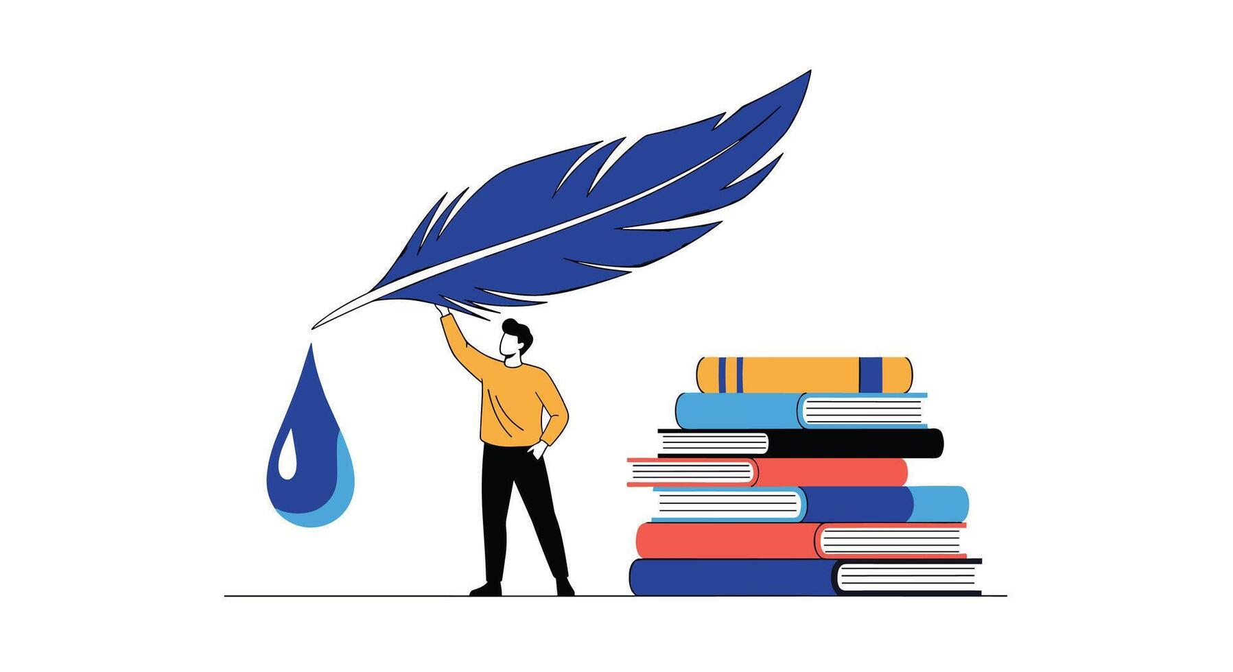 The Author's Quill A Symbol of Creativity and Literary Pursuit in the World of Books vector
