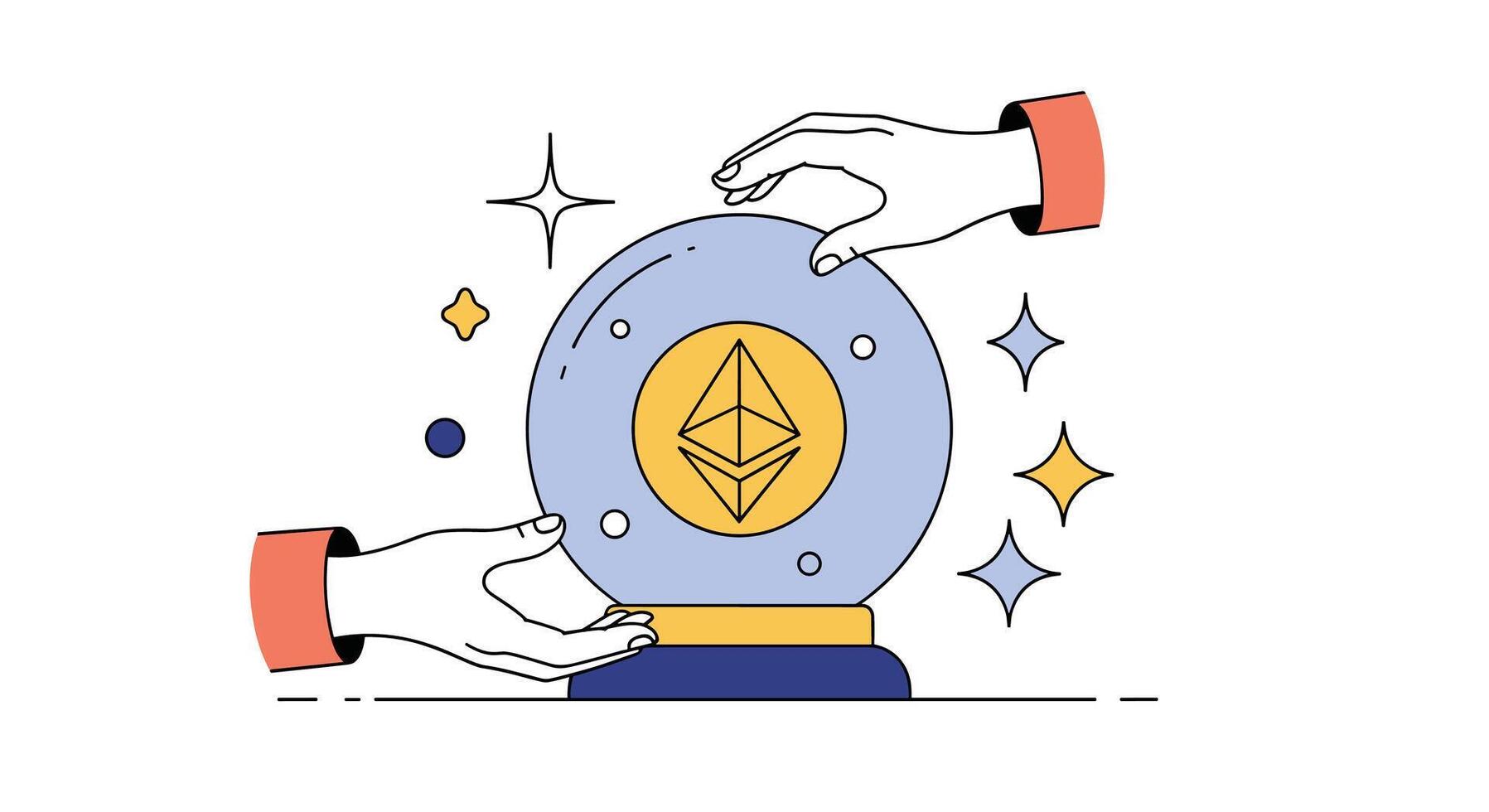 Predicting the Future of Cryptocurrency Analyzing Ethereum's Potential for Growth and Blockchain Innovation vector