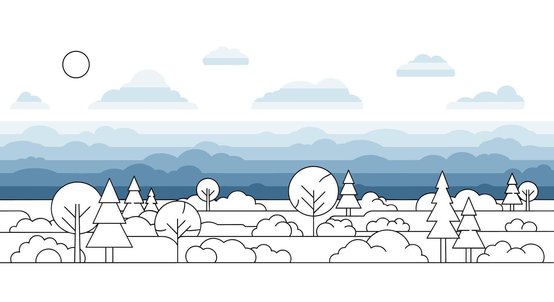 Monochromatic Winter Forest Landscape in Pixel Art A Serene and Minimalist Design vector