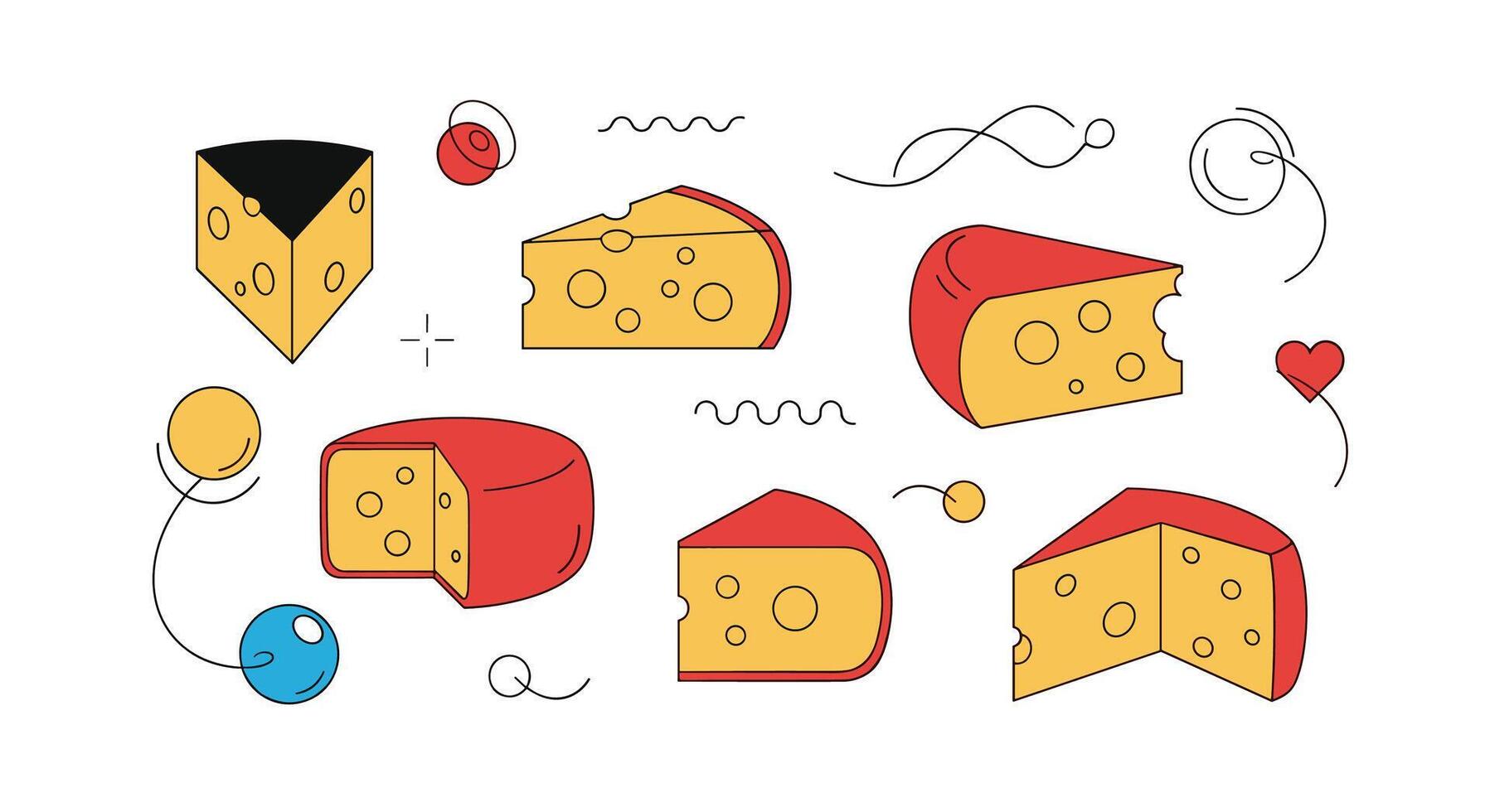Exploring Delicious World of Cheese Varieties A Journey Through Flavors and Textures vector