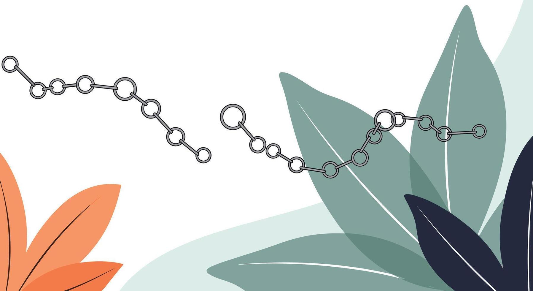 Leafy Organic Chemistry Art with Functional Groups in a Minimalist Aesthetic Design vector
