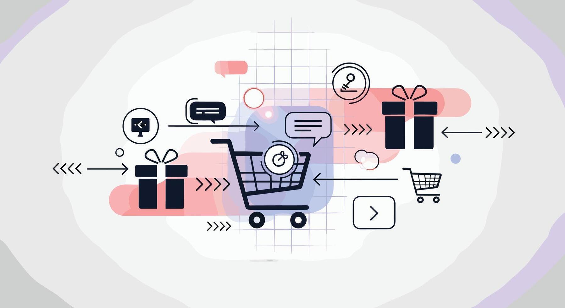 Streamlining Shopping Carts An Exploration of E-commerce Efficiency and Online Retail Practices Today vector
