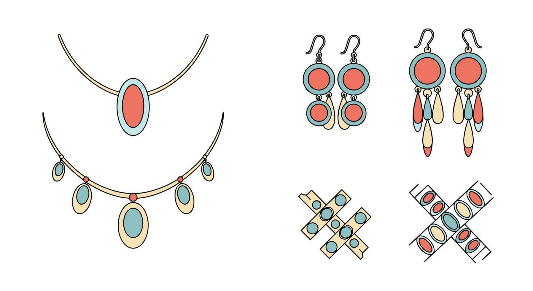Bohemian Inspired Jewelry Collection with Earthy Tones for a Natural and Elegant Look vector