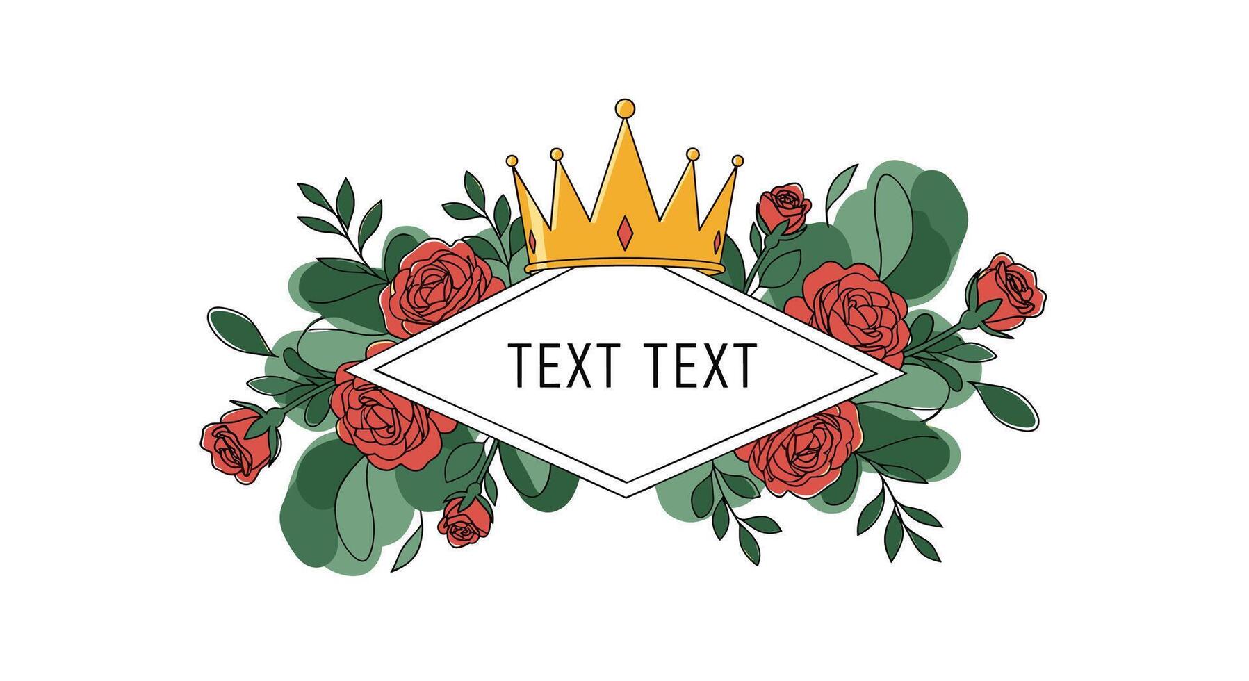 Elegant Floral Arrangement with a Golden Crown Perfect for Various Creative Design Needs vector