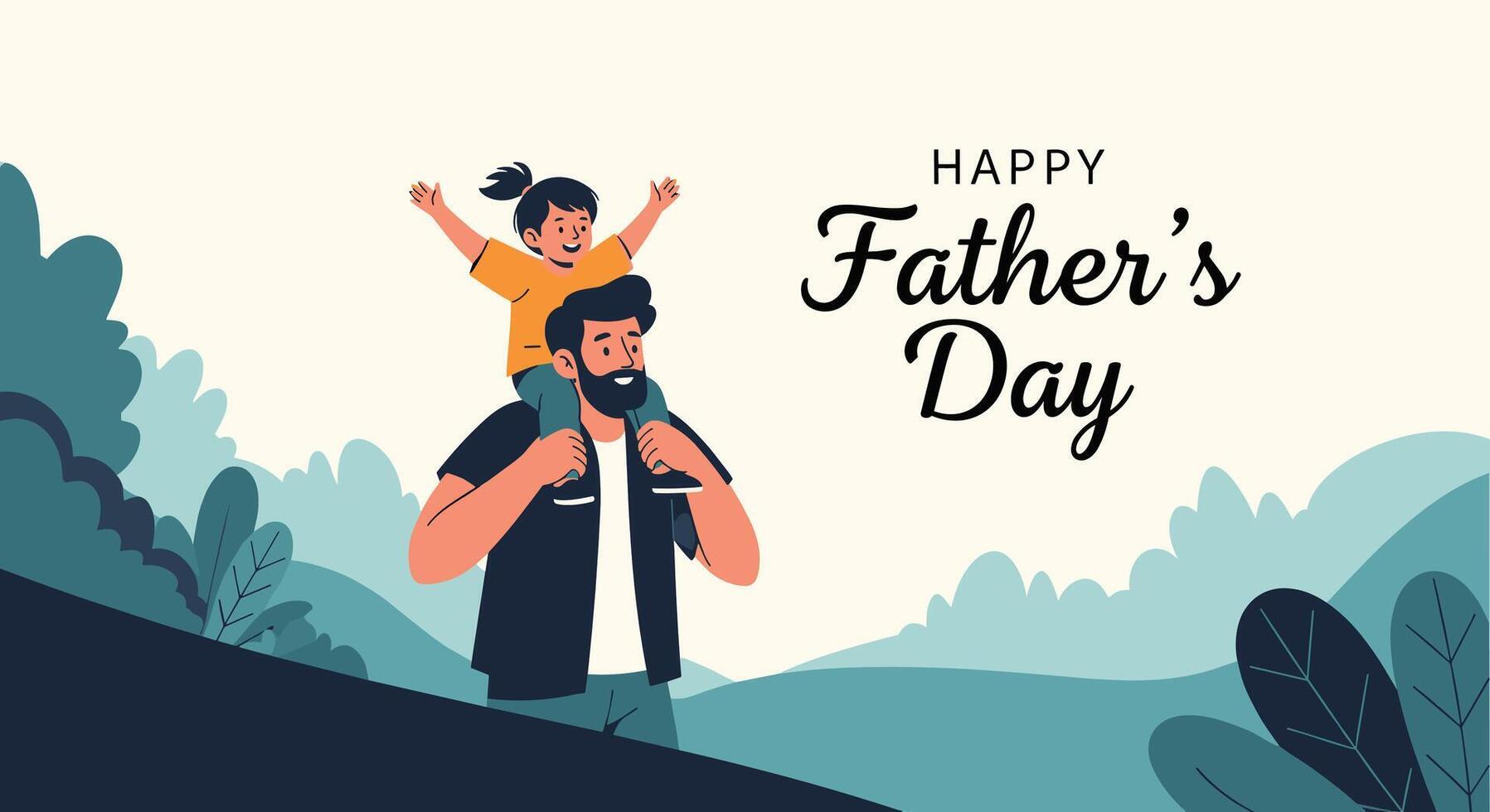 A Celebration of Fatherhood Bonding and Affection A Happy Fathers Day Wish for All vector