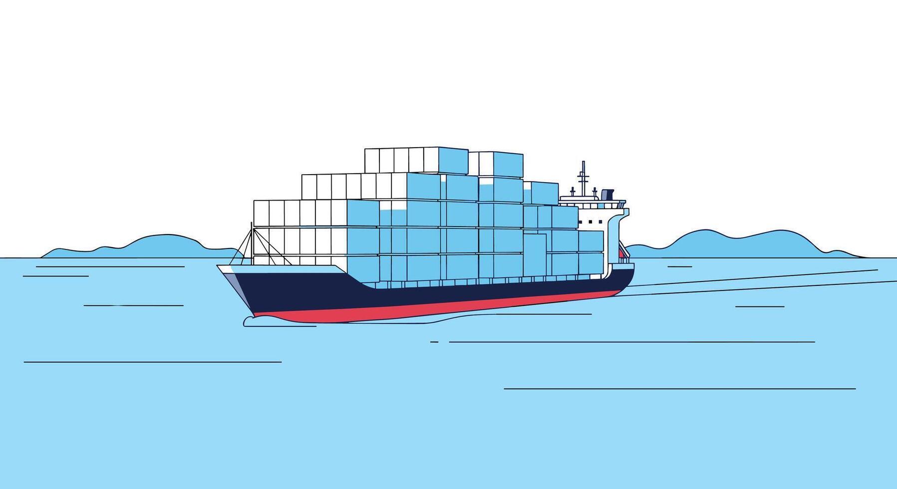 The Role and Importance of Maritime Transportation in International Trade and Global Economy vector