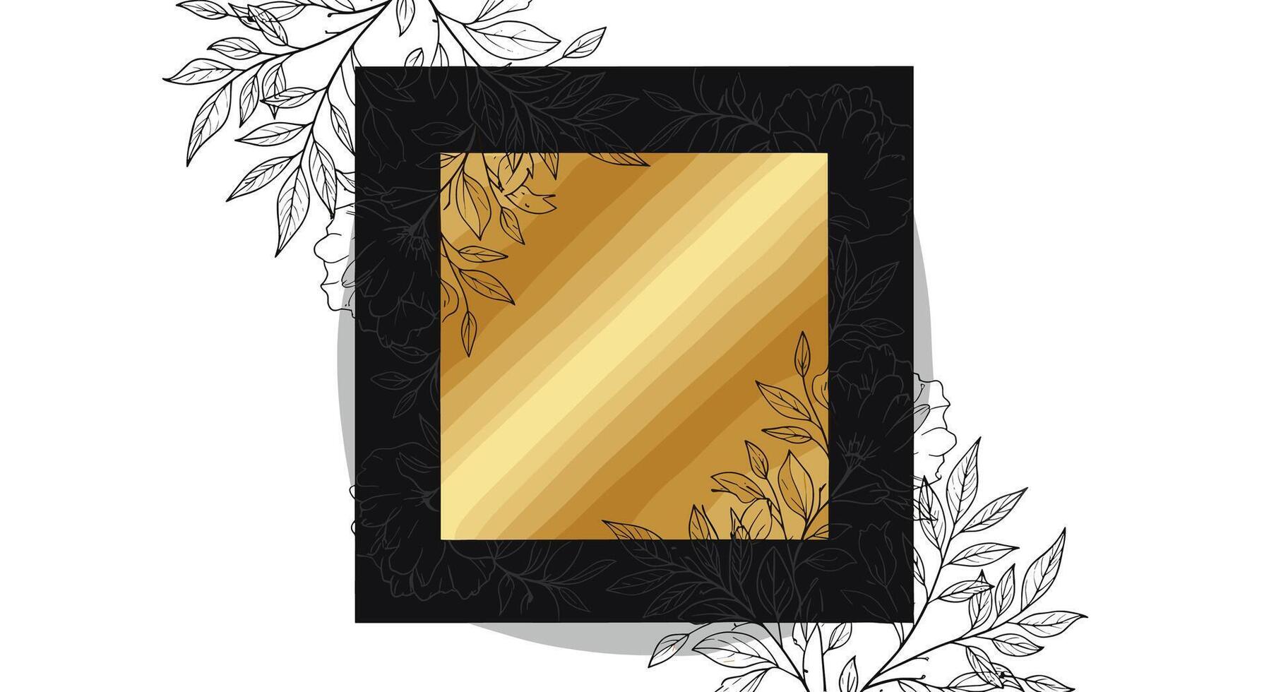 Elegant Black and Gold Floral Decorative Design for Wall Art and Interior Decoration vector