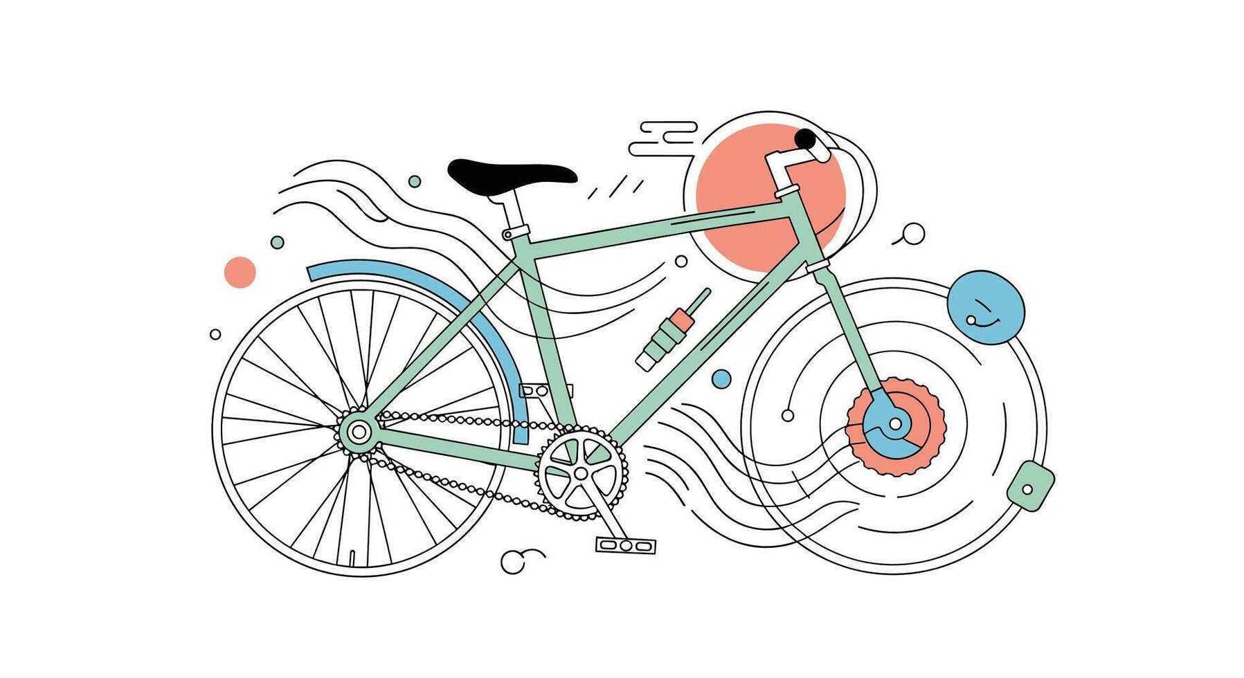 The Joy of Cycling A Guide to the Benefits of Biking and Healthy Lifestyle vector