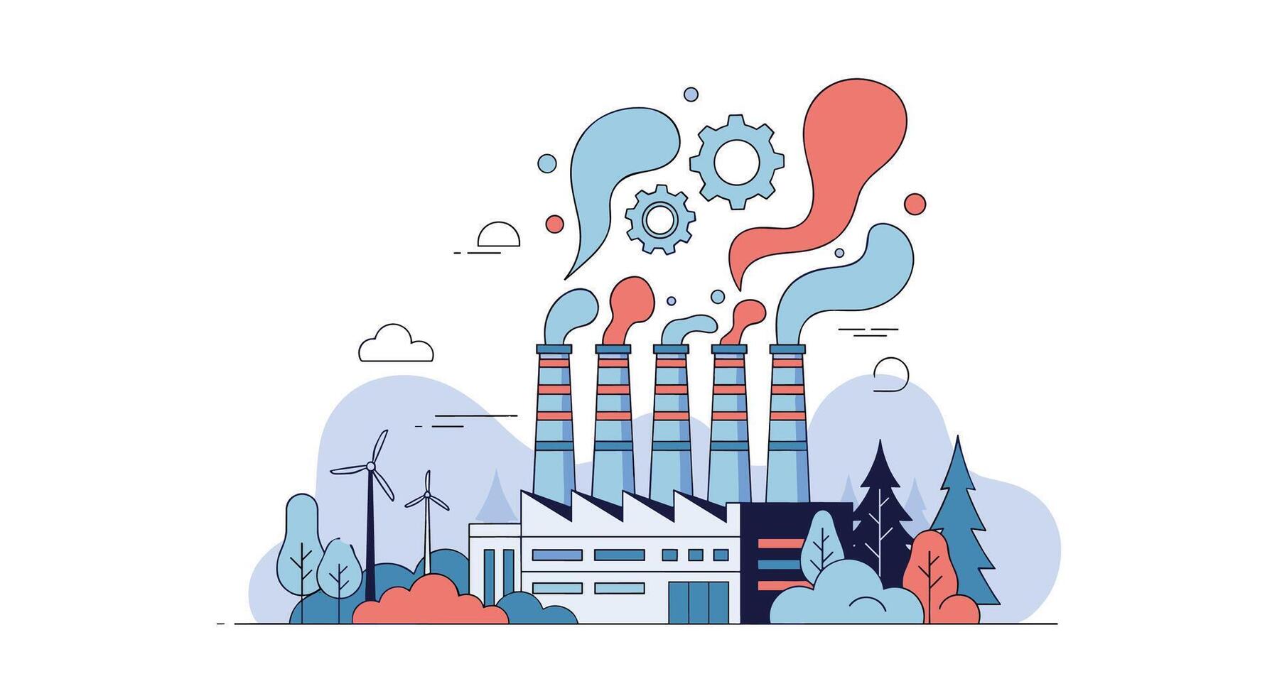 The Implications of Industrial Pollution on Environmental Health and Sustainable Practices Analysis vector