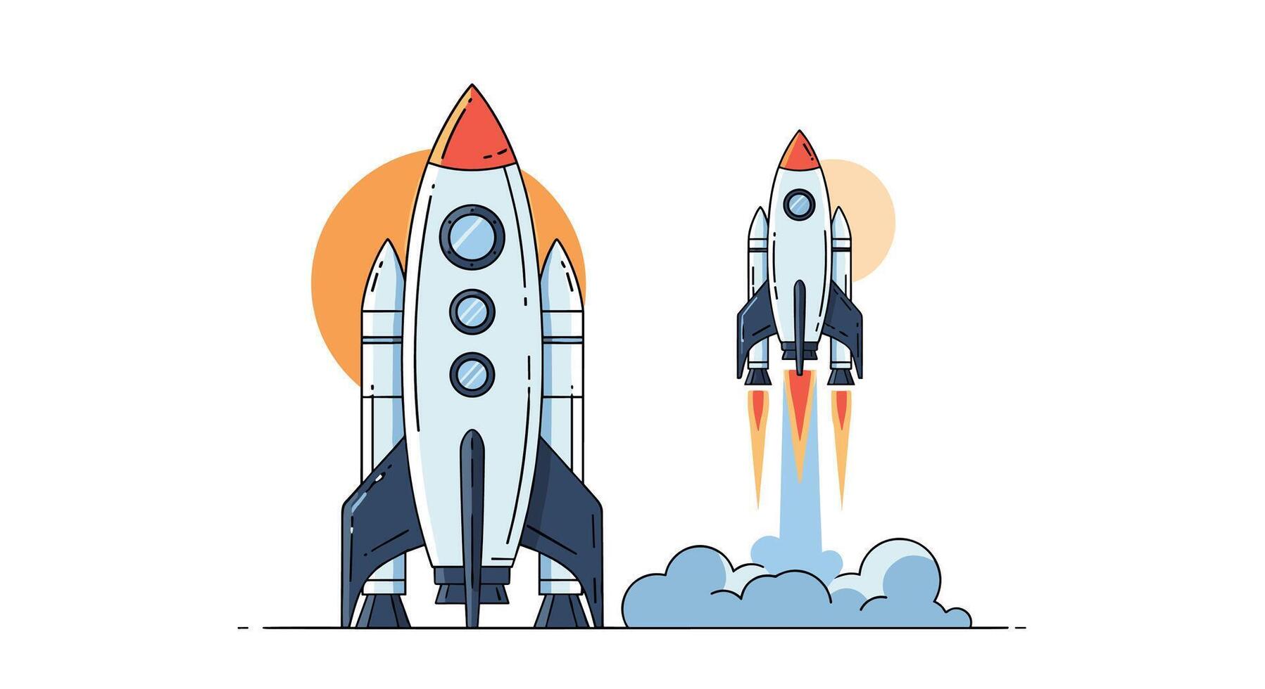 The Space Race A New Era of Exploration and Technological Advancement vector
