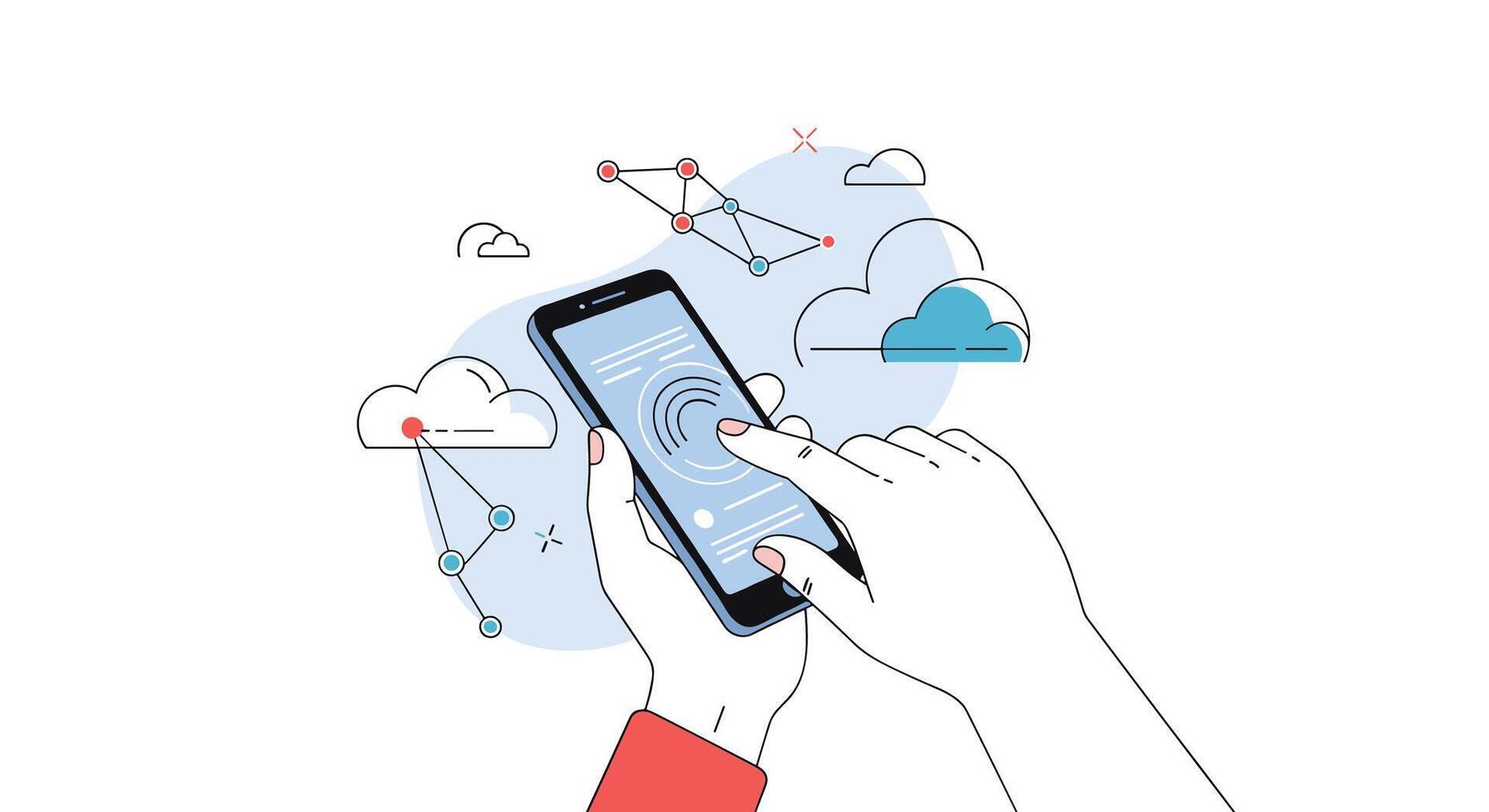 Mobile Technology Connecting People and Devices Worldwide for Modern Digital Communication Systems vector