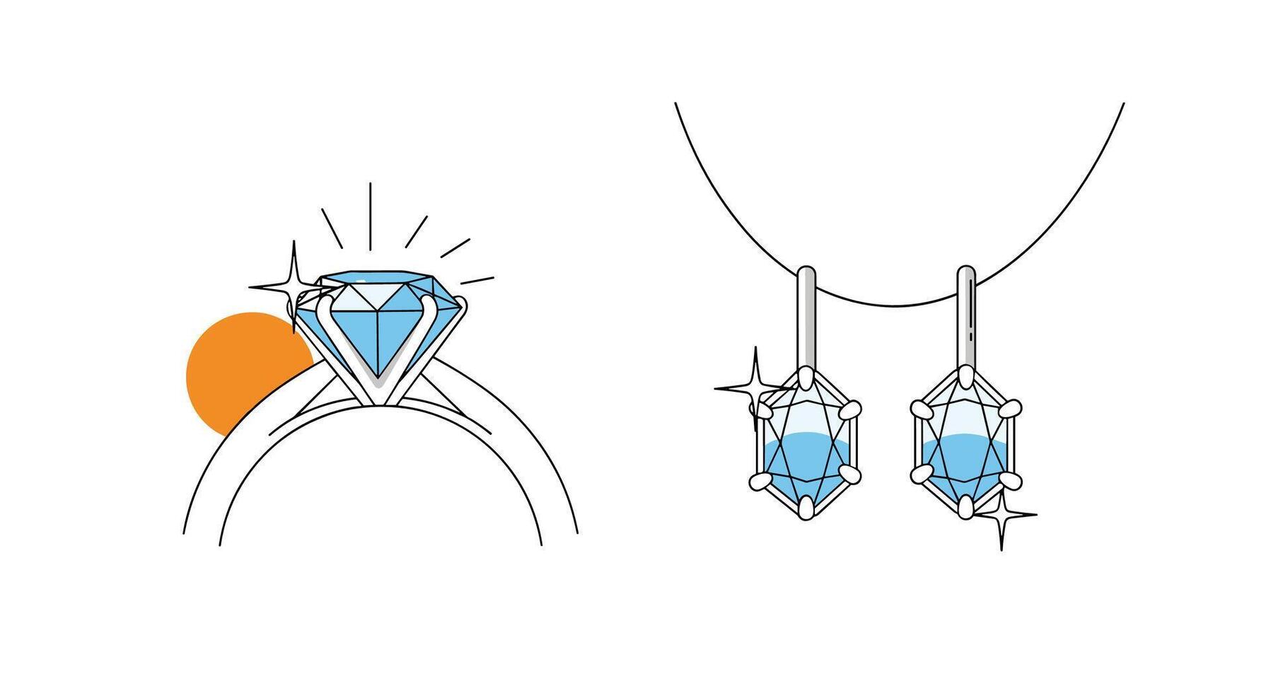 Sparkling Gems A Guide to Choosing the Right Jewelry for Your Style vector