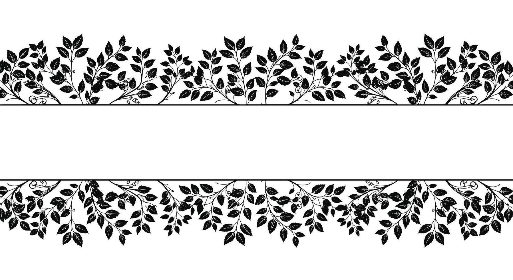 Detailed Illustration of a Leafy Border Design for Invitations or Graphic Templates Creation vector