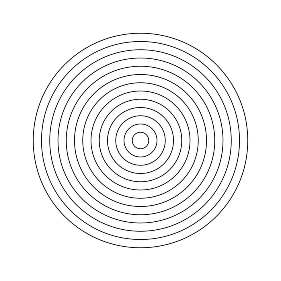 Circle diagram divided on segments. Coaching wheel of 12 concentric circles. Polar grid graph paper. Habits tracker of wheel of life. Life blank. illustration. vector