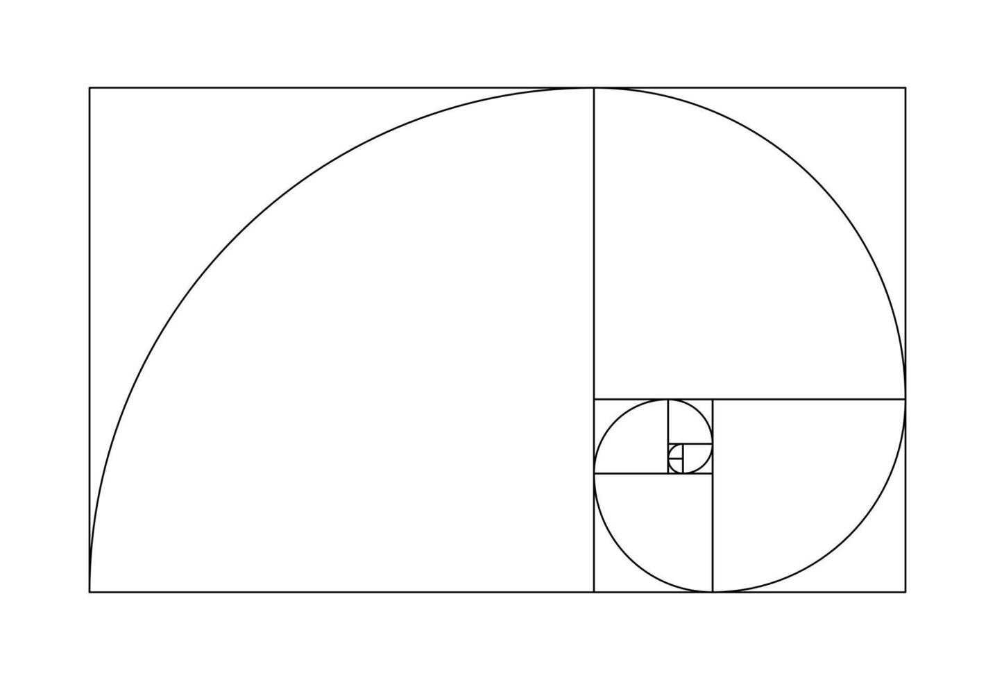 Golden harmony proportions, ratio template. Fibonacci numbers, array. vector