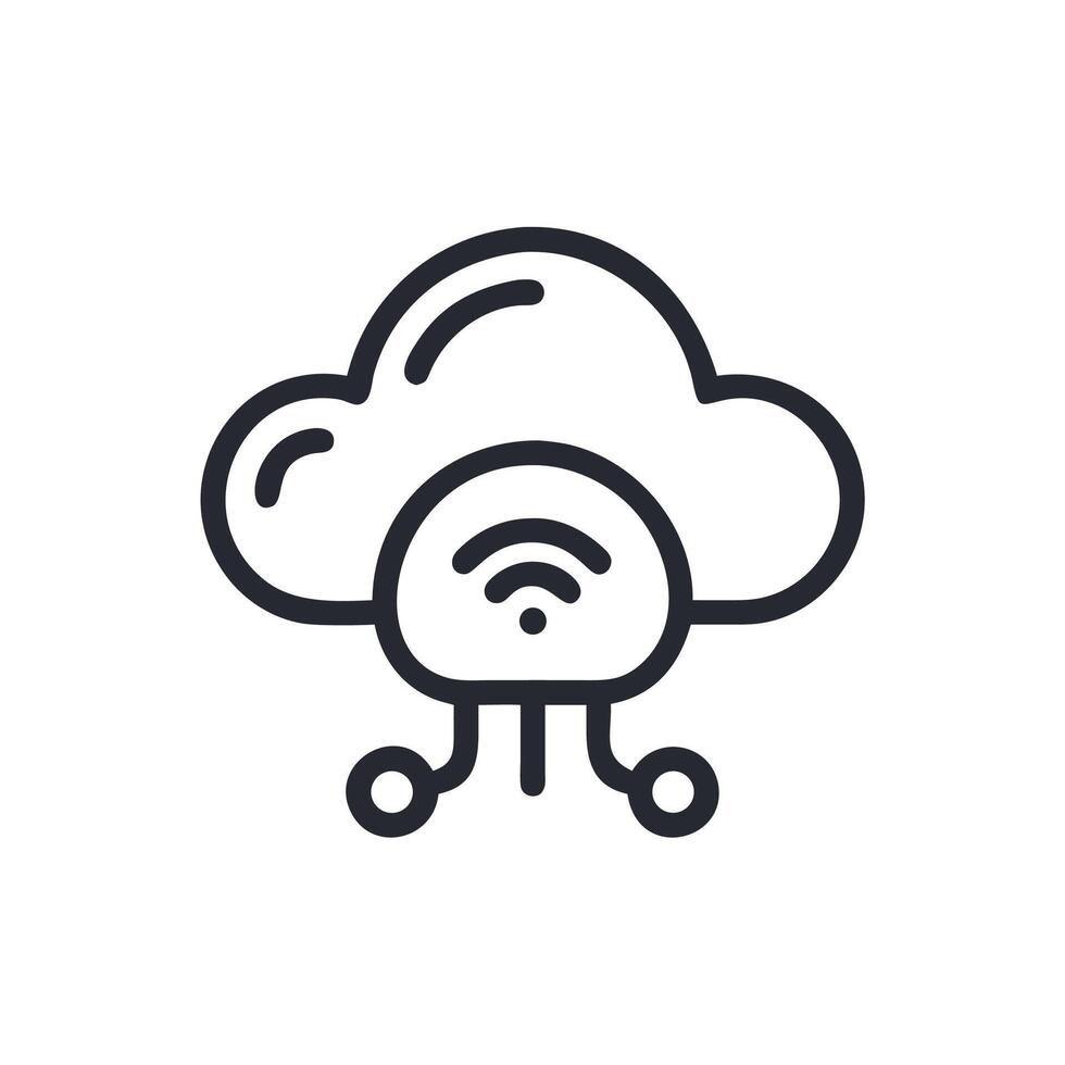 Cloud computing icon, line illustration, illustration vector