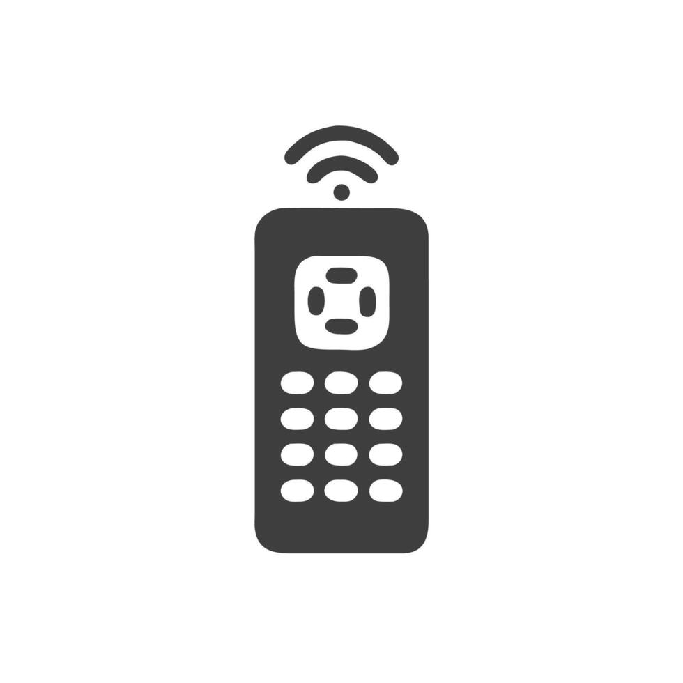 A black and white image of a phone with a wifi symbol vector