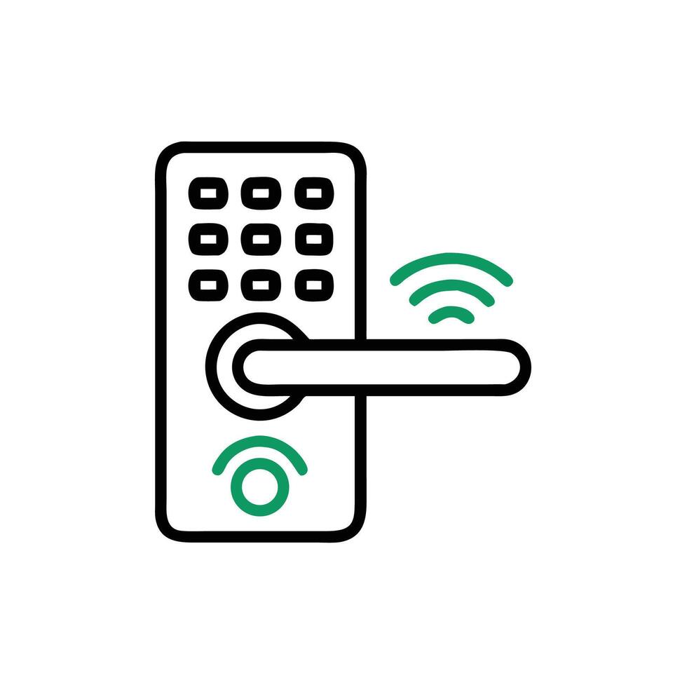 A wireless door lock icon with a wifi symbol vector