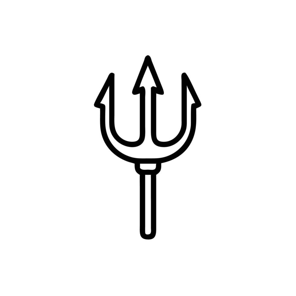 A black and white illustration of a trident vector