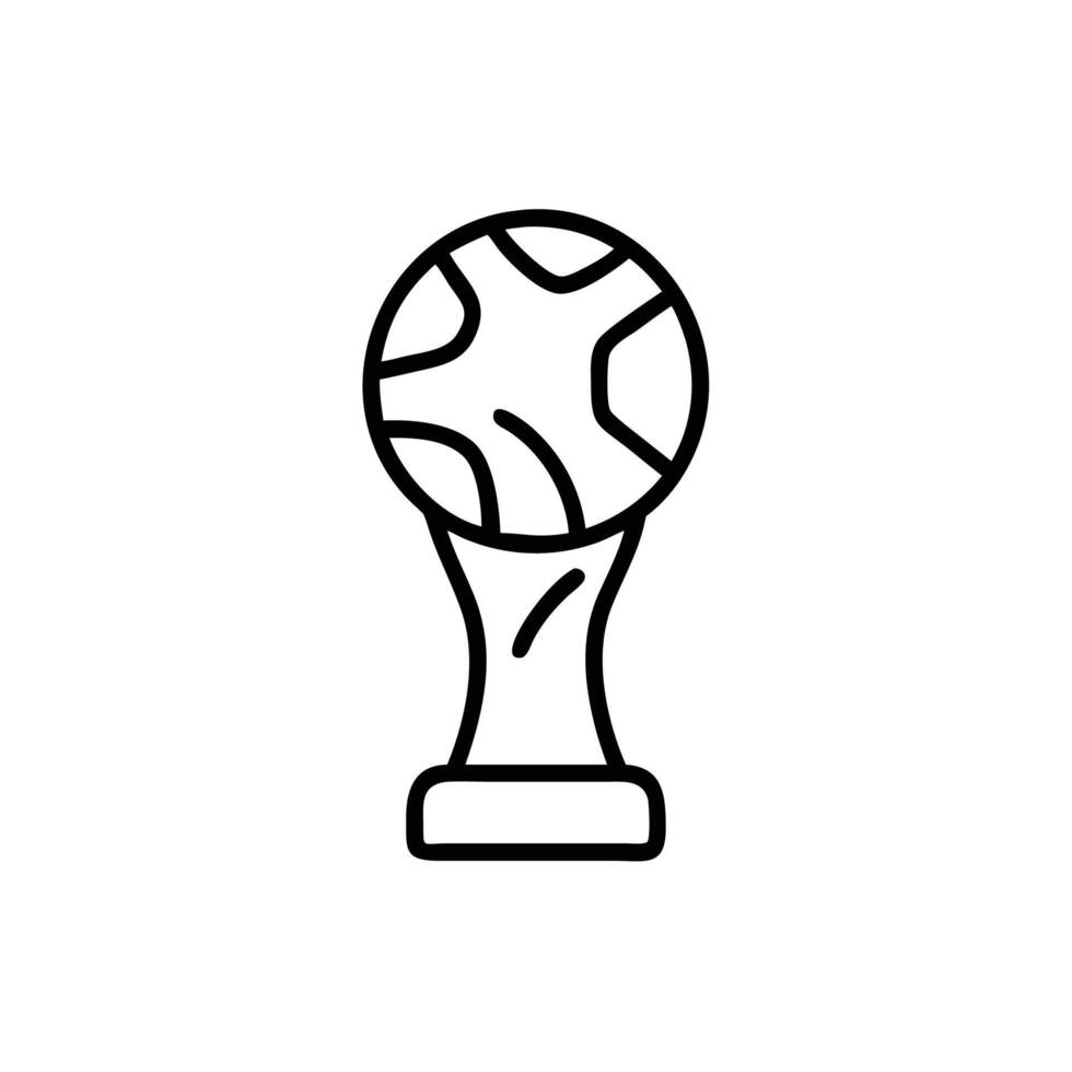 A soccer ball on a trophy icon vector
