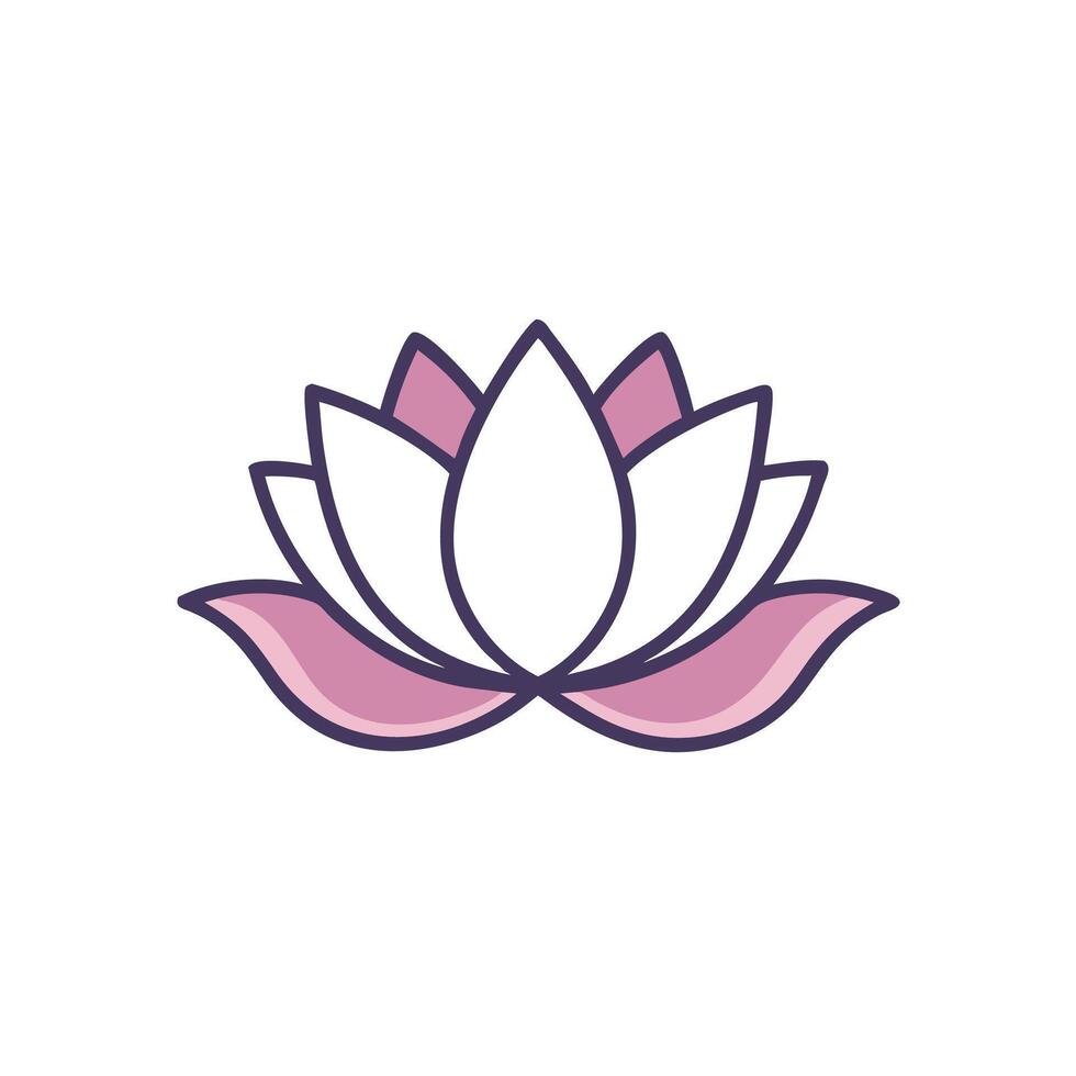 A pink lotus flower icon new style vector