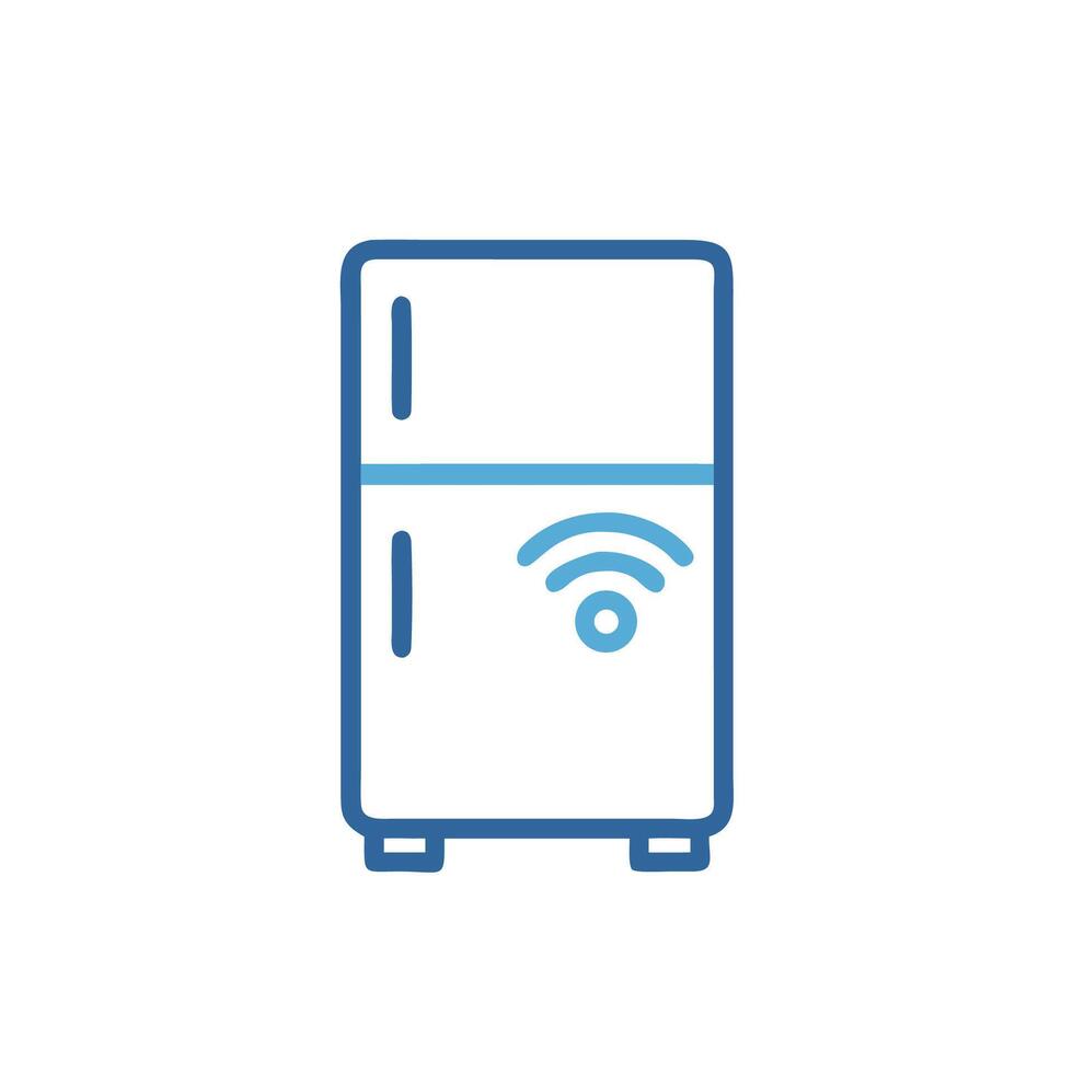 A refrigerator with wifi icon vector