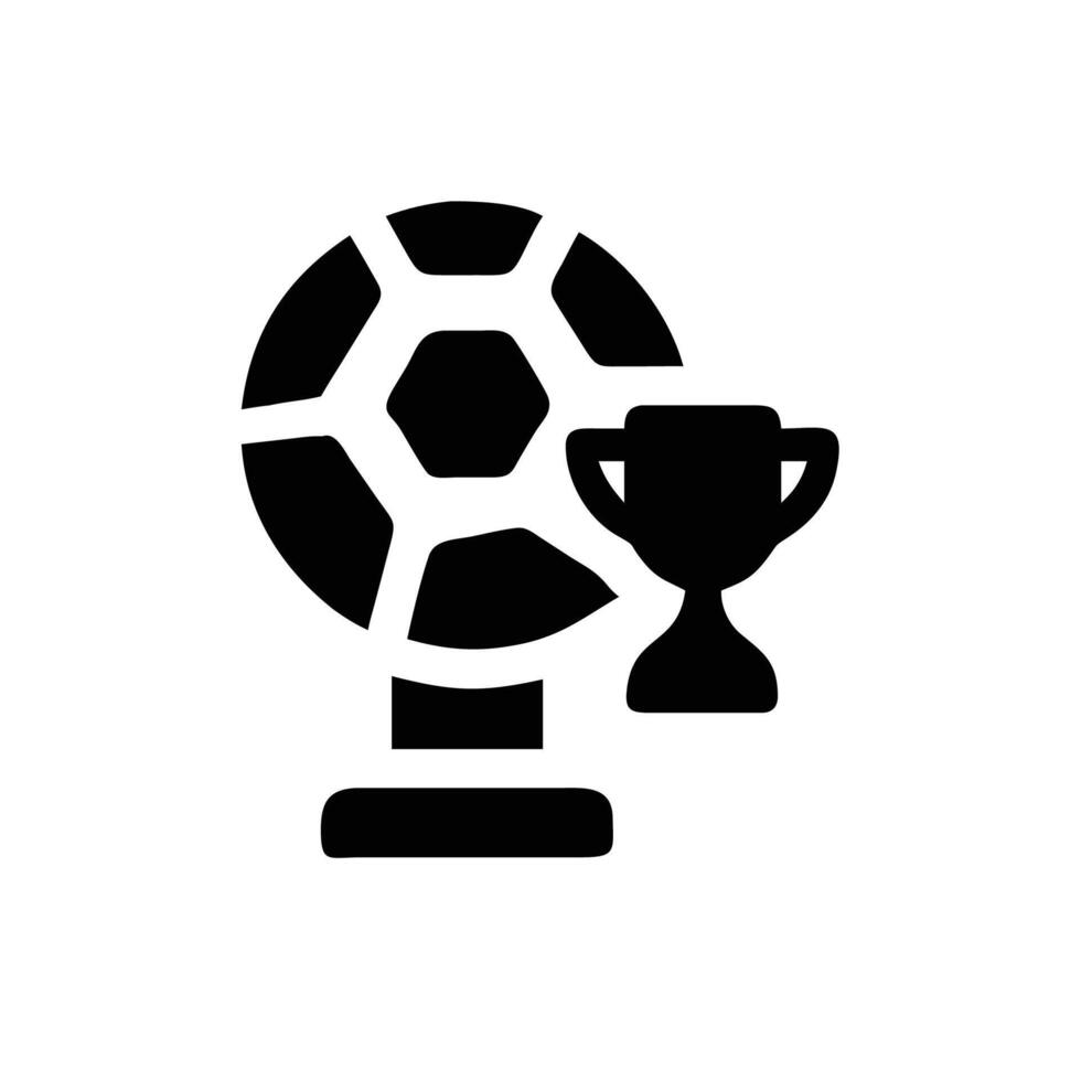 a black and white soccer ball and cup icon vector