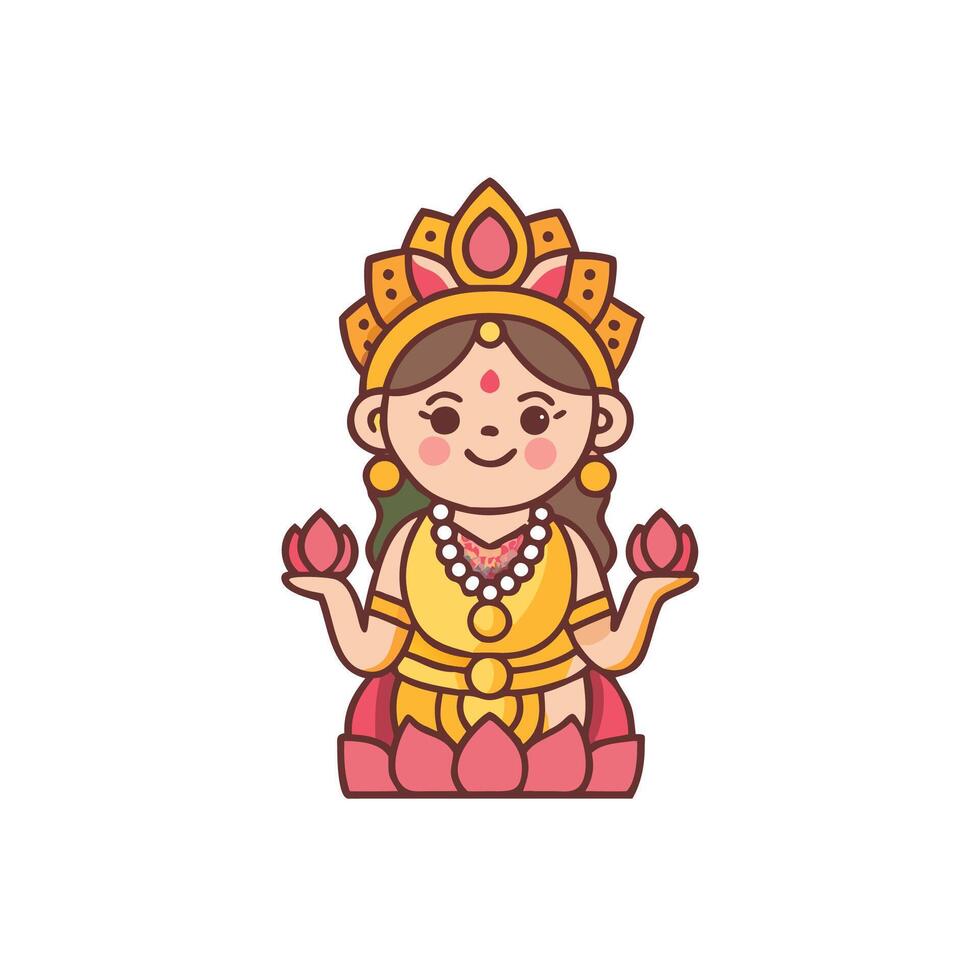 A cartoon character sitting on a lotus flower vector