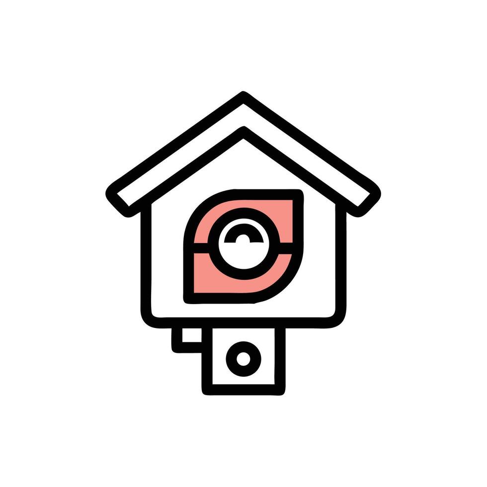 A house with a camera in the window vector