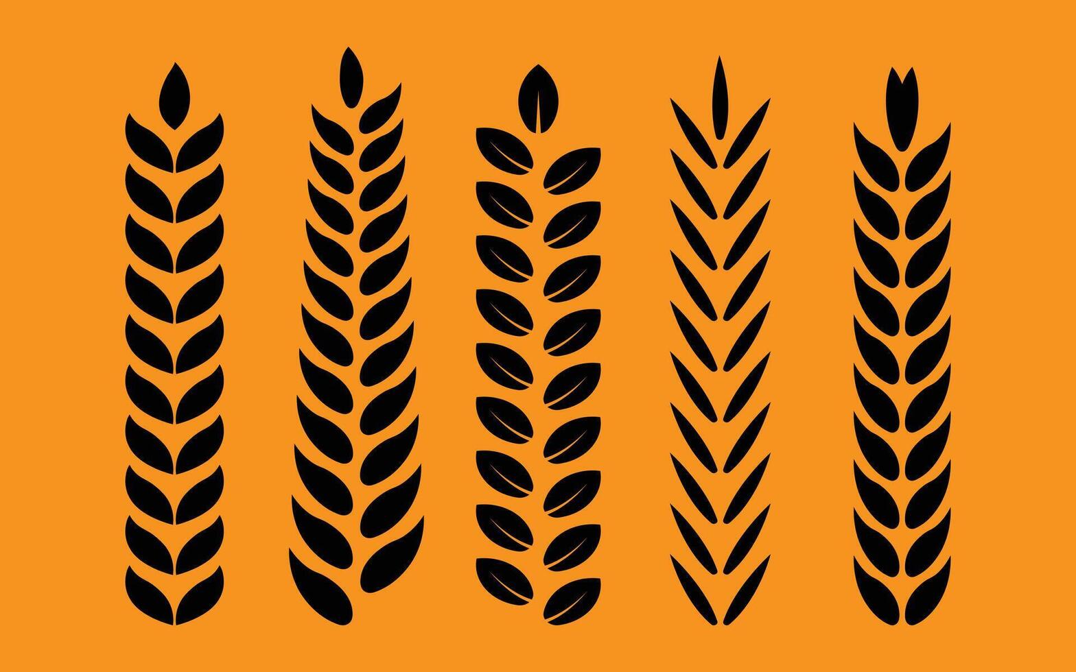 Laurel leaves silhouettes with branches set vector