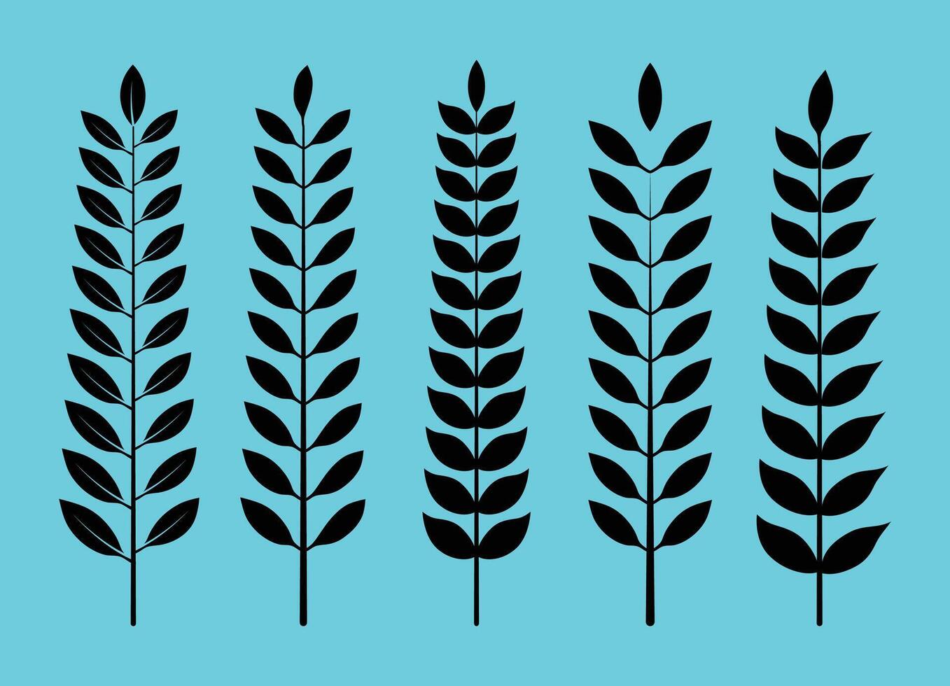 Branch and leaves silhouette vector