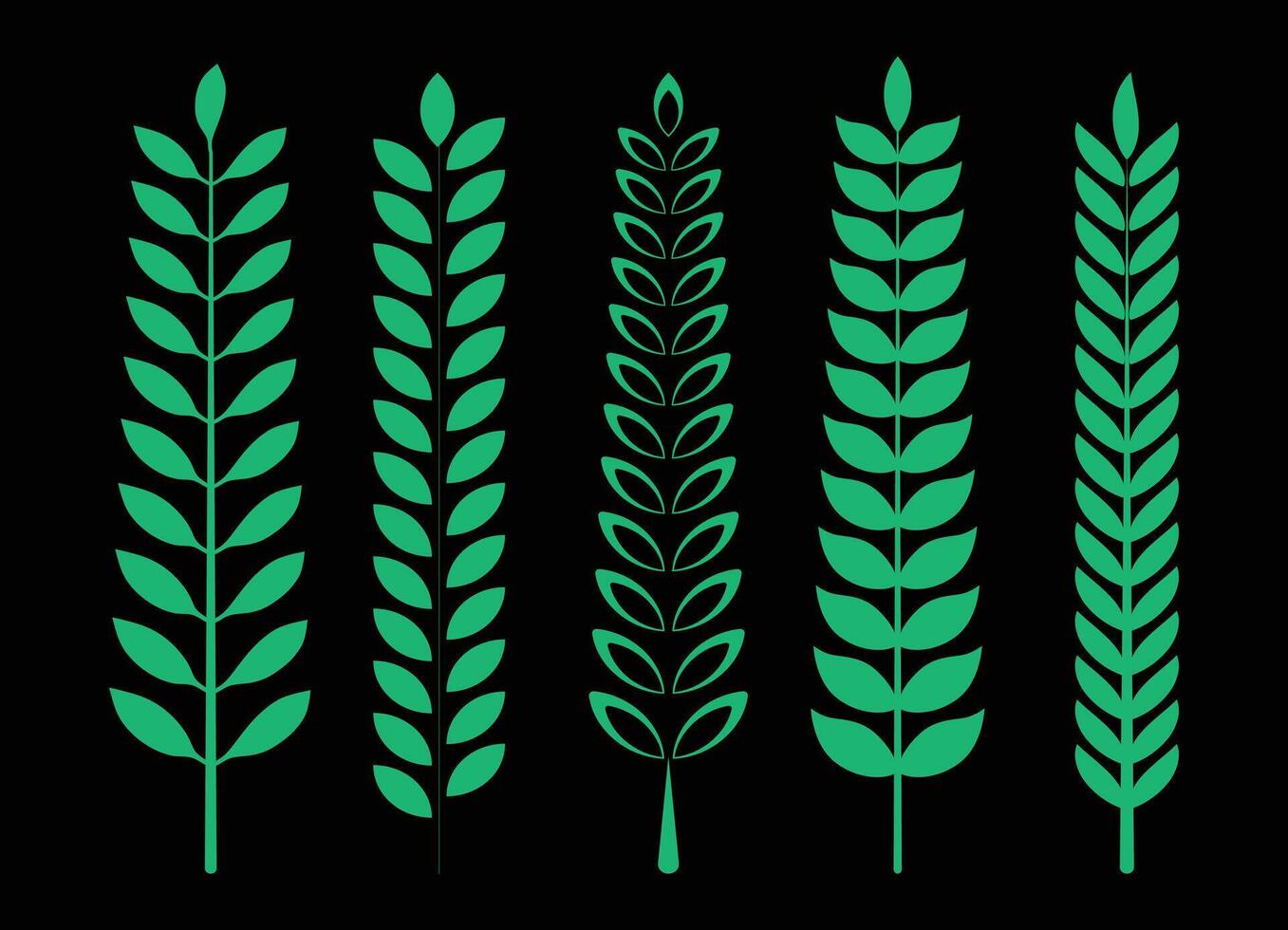 Green Branch and leaves silhouette vector